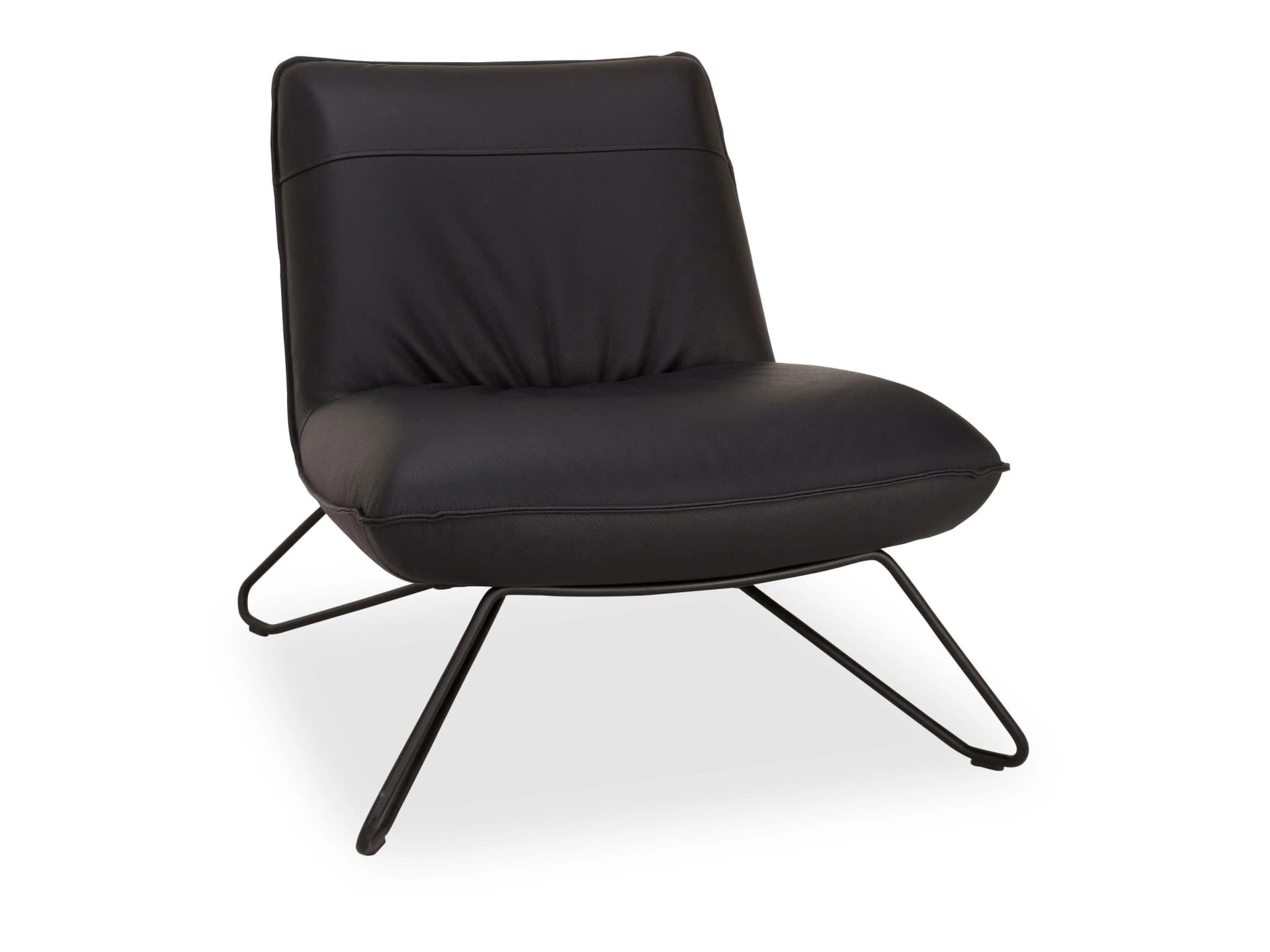Sessel ROLF BENZ 394 Schwarz Leder Metallgestell