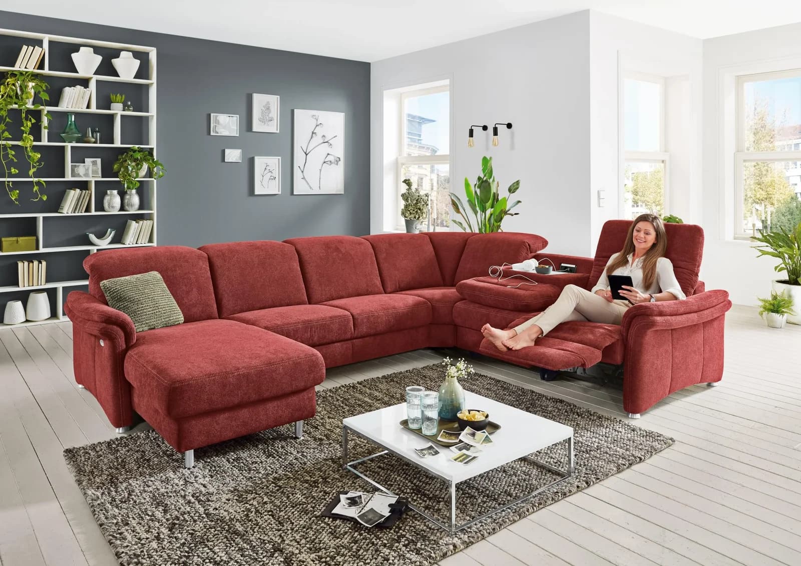 SYSTEMPOLSTER Polsterecke ZOE Stoff Beige Kaltschaum