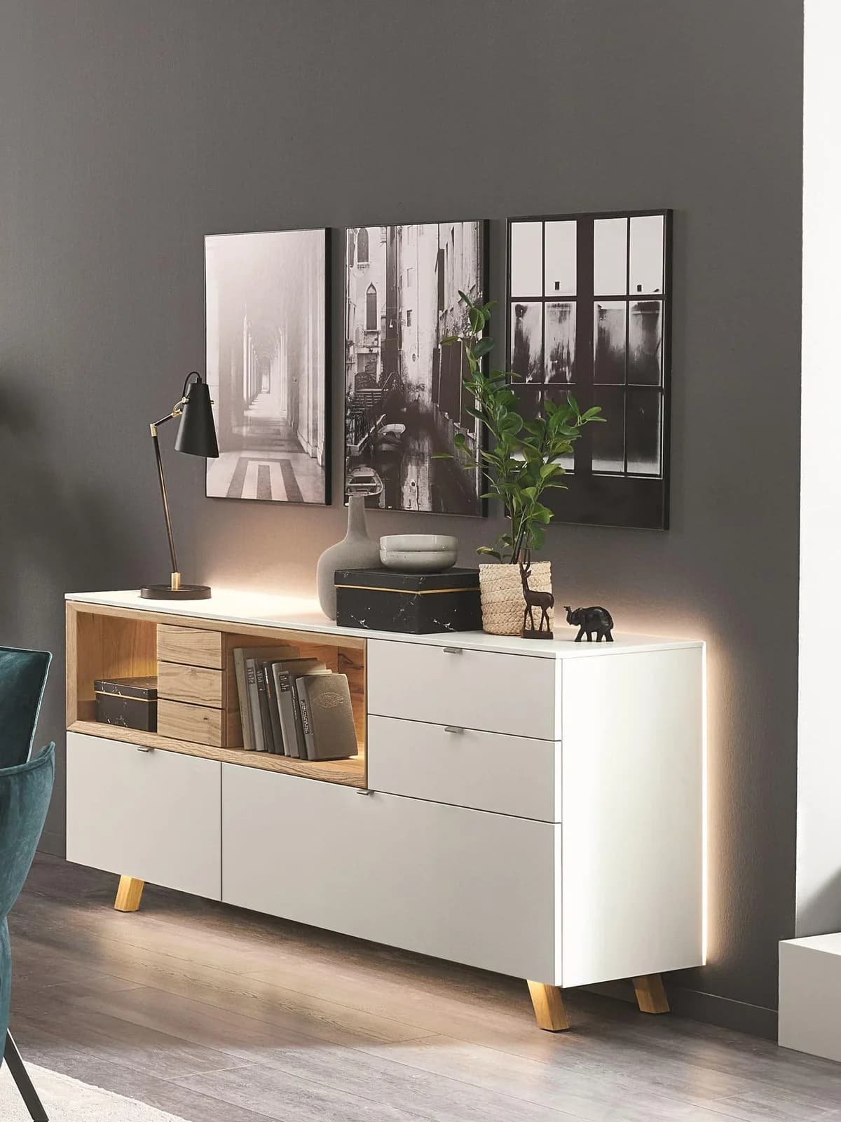Sideboard VENJAKOB ANDIAMO HOME Weiß Wildeiche Modern