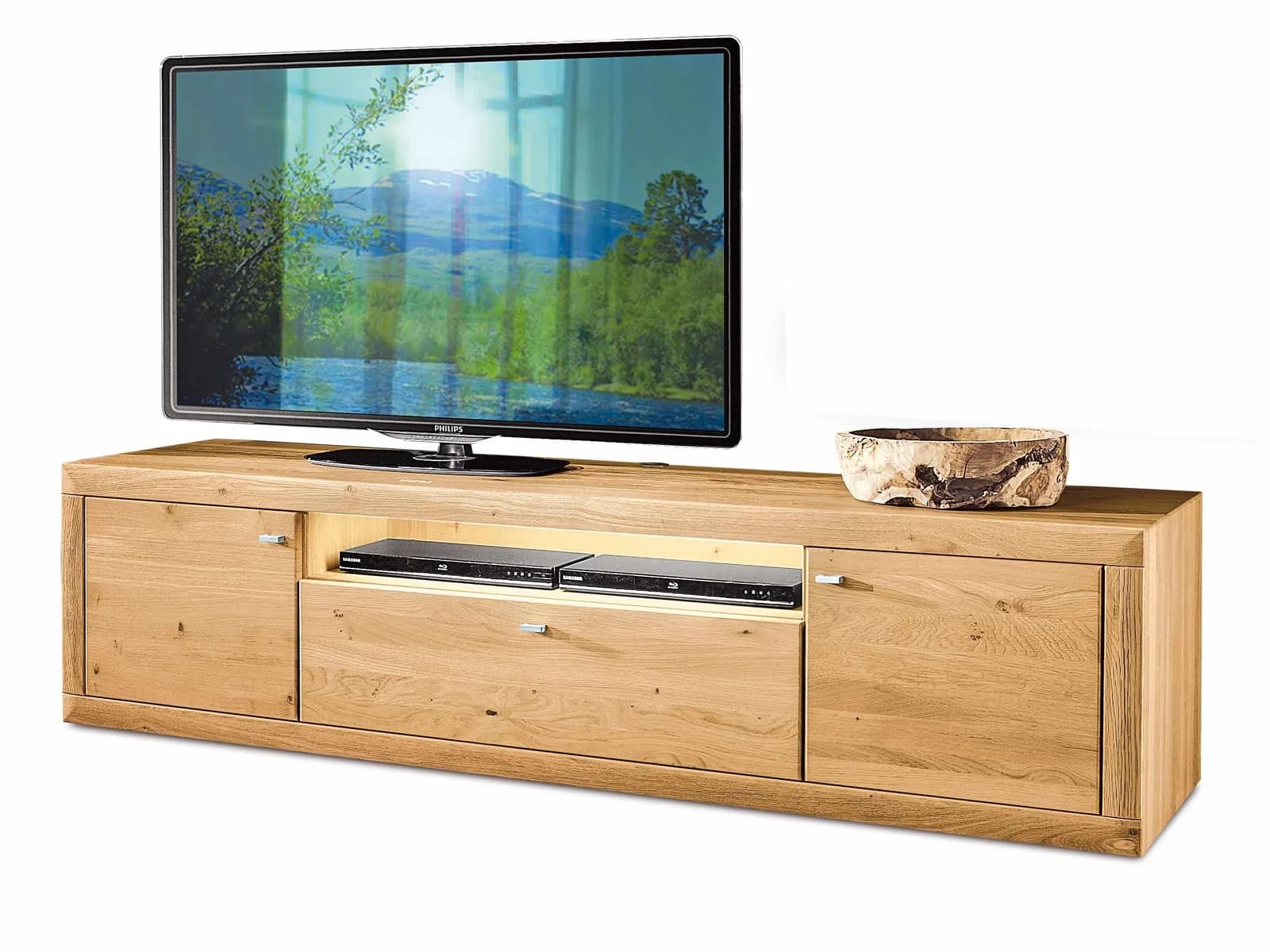 witlake ANCONA Lowboard Wildeiche massiv Braun
