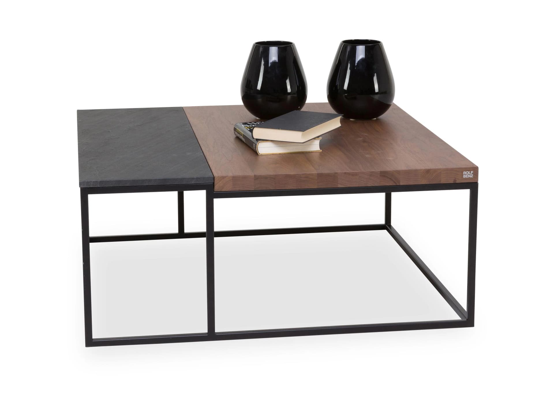 Couchtisch ROLF BENZ 985 Nussbaum Schiefer Schwarz