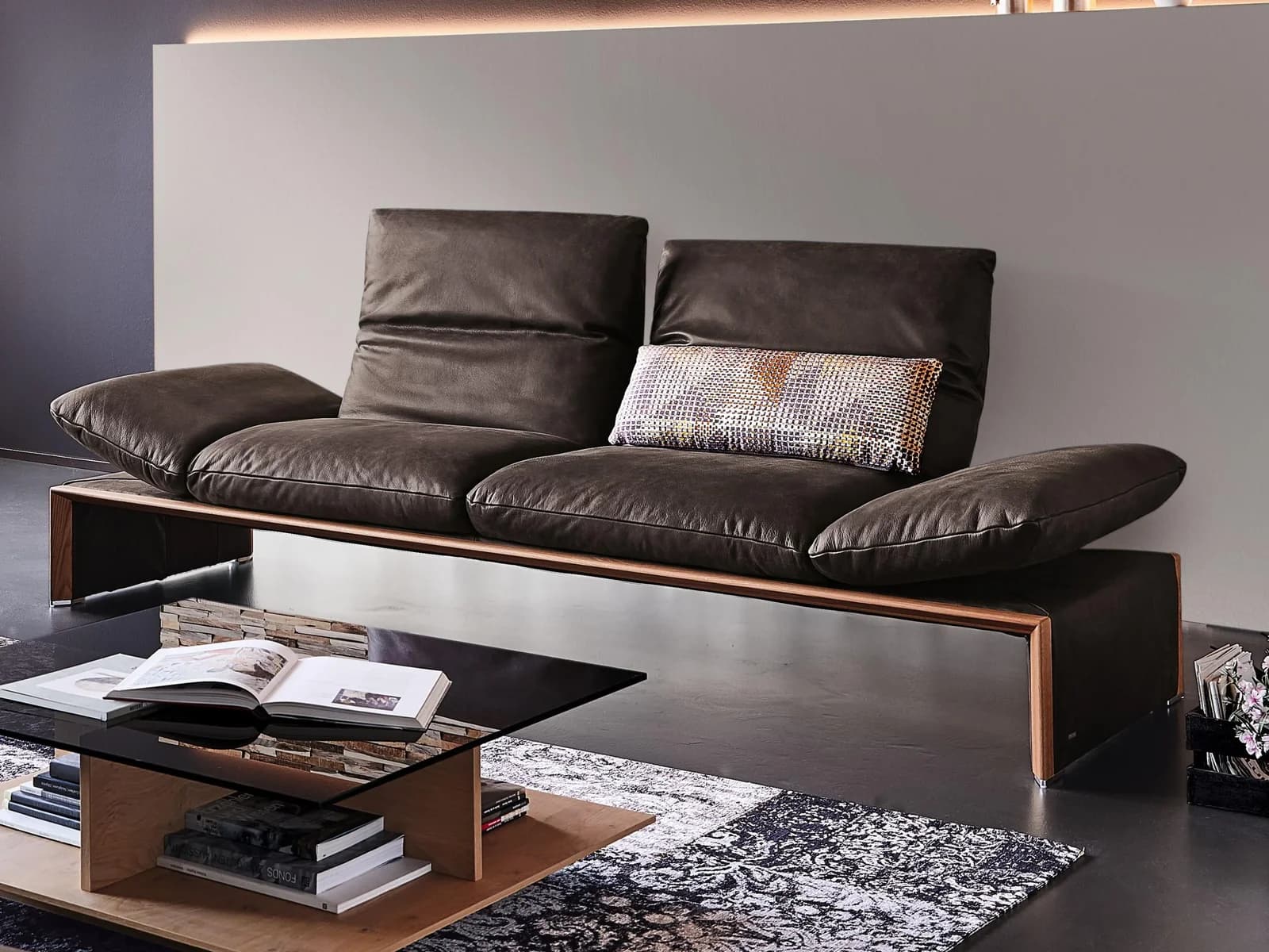 KOINOR HARRIET 2,5-Sitzer Sofa Braun Chenille Stoff