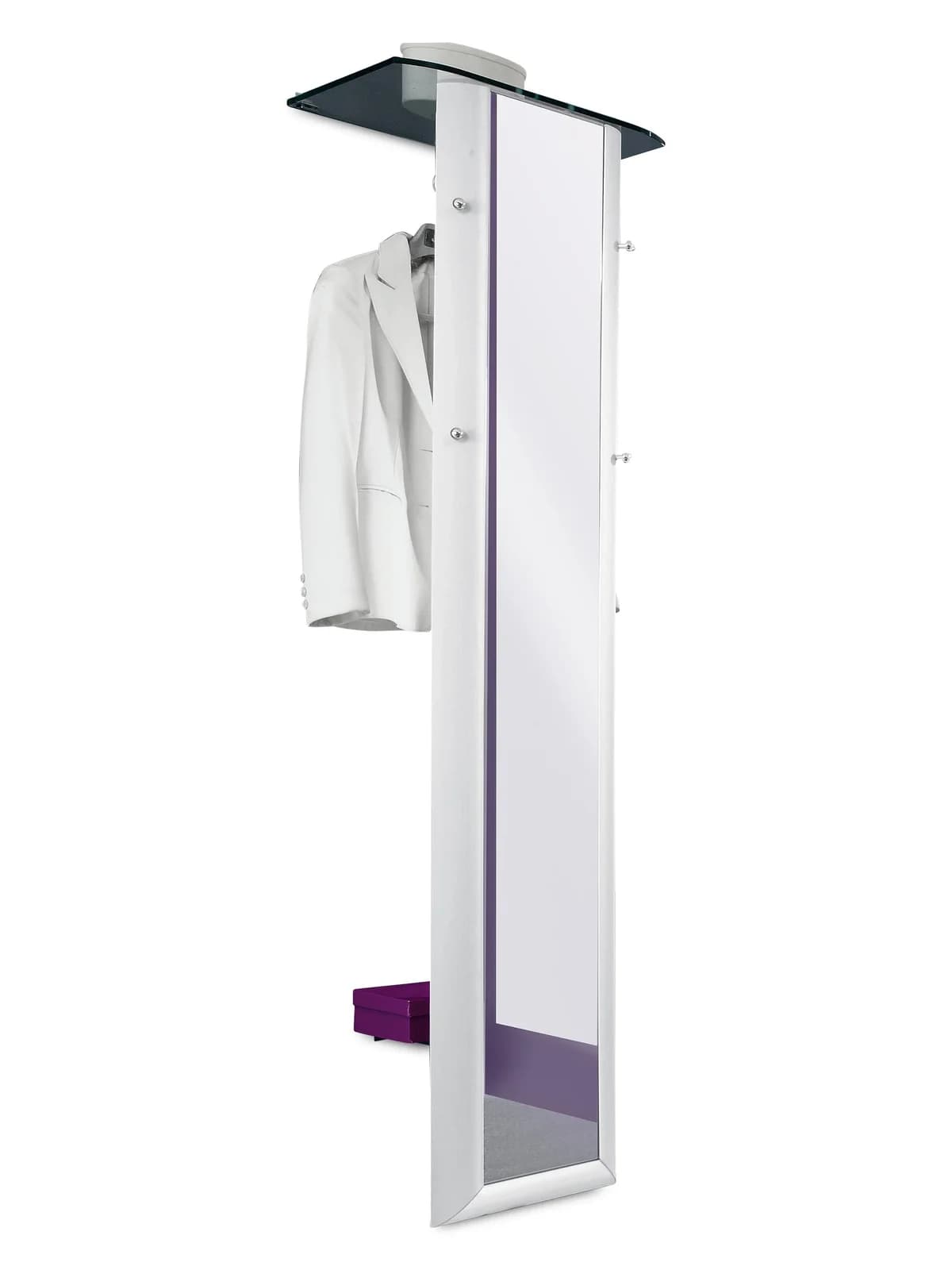 Wandgarderobe MONDO ENTRY Grau/Weiß Aluminium Glas