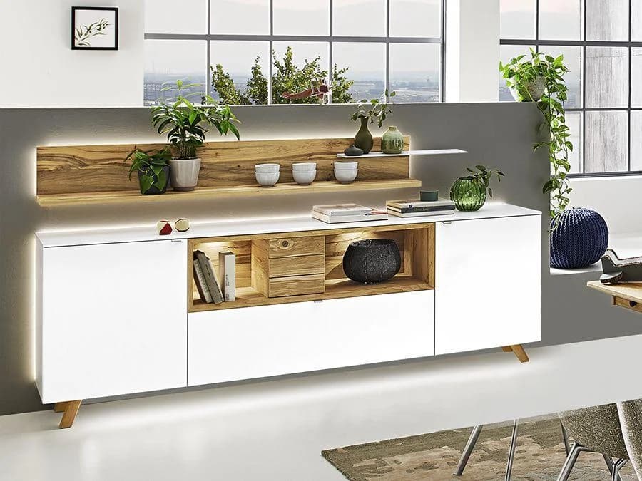 Sideboard VENJAKOB ANDIAMO HOME Weiß Lack Eiche furniert