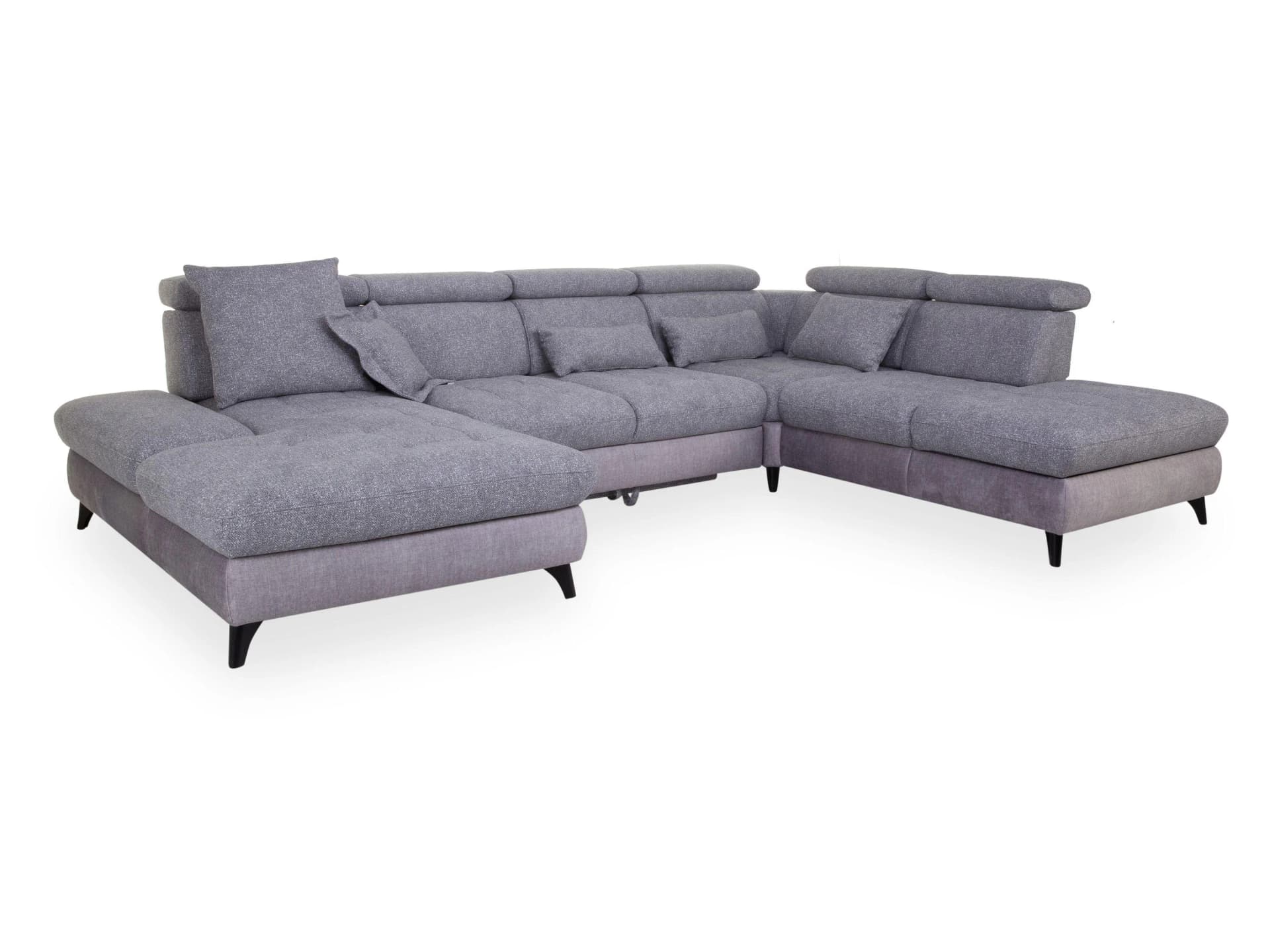 Wohnlandschaft SALVI Silber Schwarz Stoff Modern