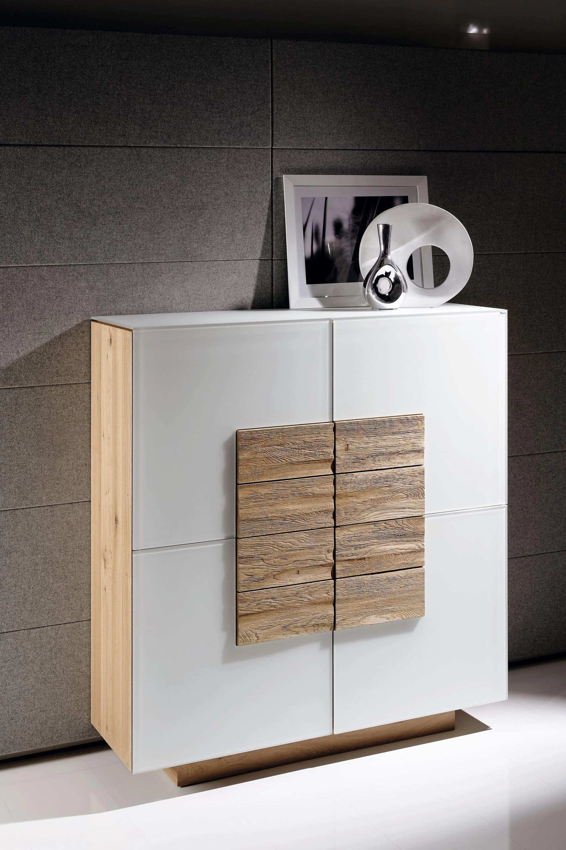 VOGLAUER Highboard V-Montana Wildeiche Glas Front