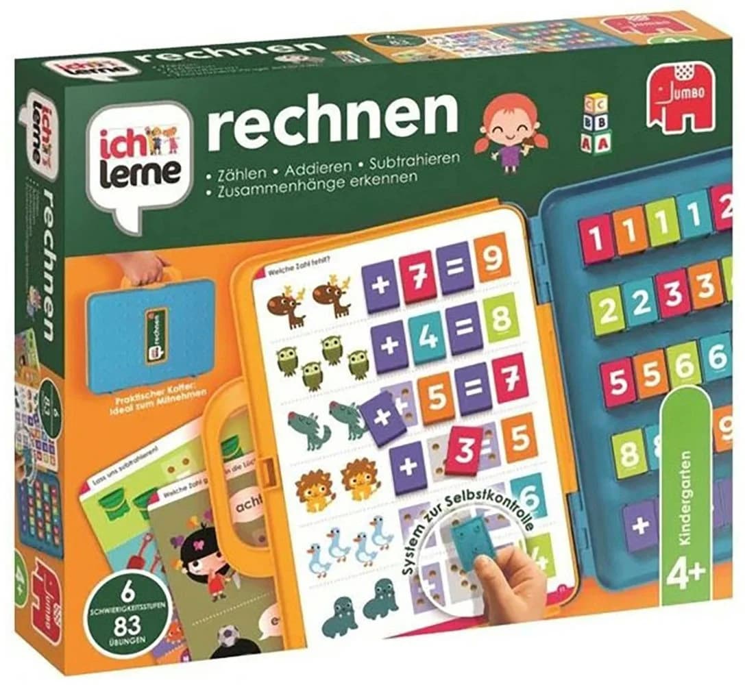 Jumbo Spiele Lernspiel ich lerne rechnen - 15 Karten, 30 Zahlenblöcke