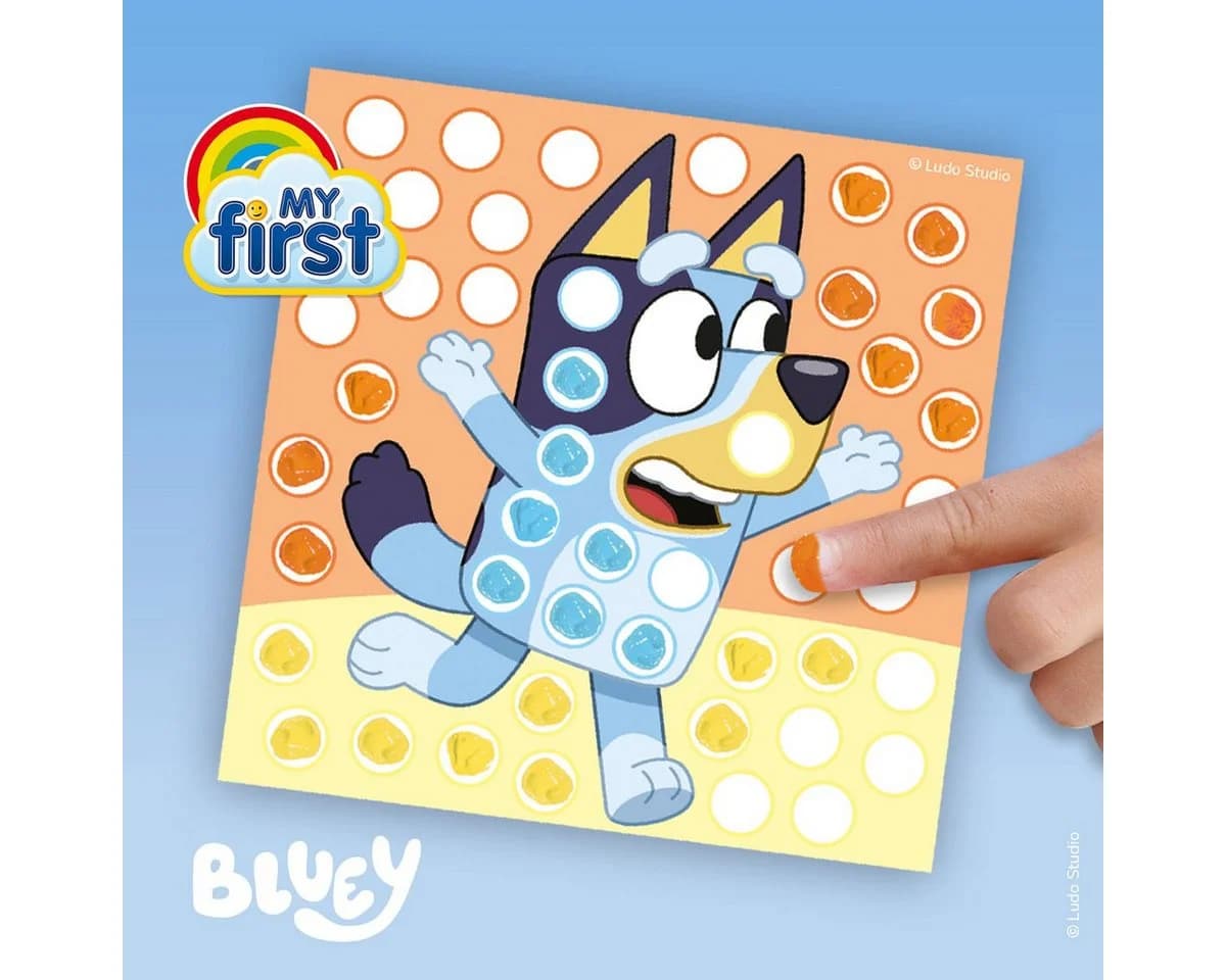 SES Creative Bluey Fingerabdruck-Kunstwerk - Kreatives Bastelset Bunt