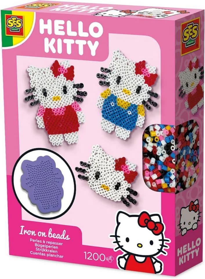 SES Creative Hello Kitty Bügelperlen-Set 1200 Perlen Bunt