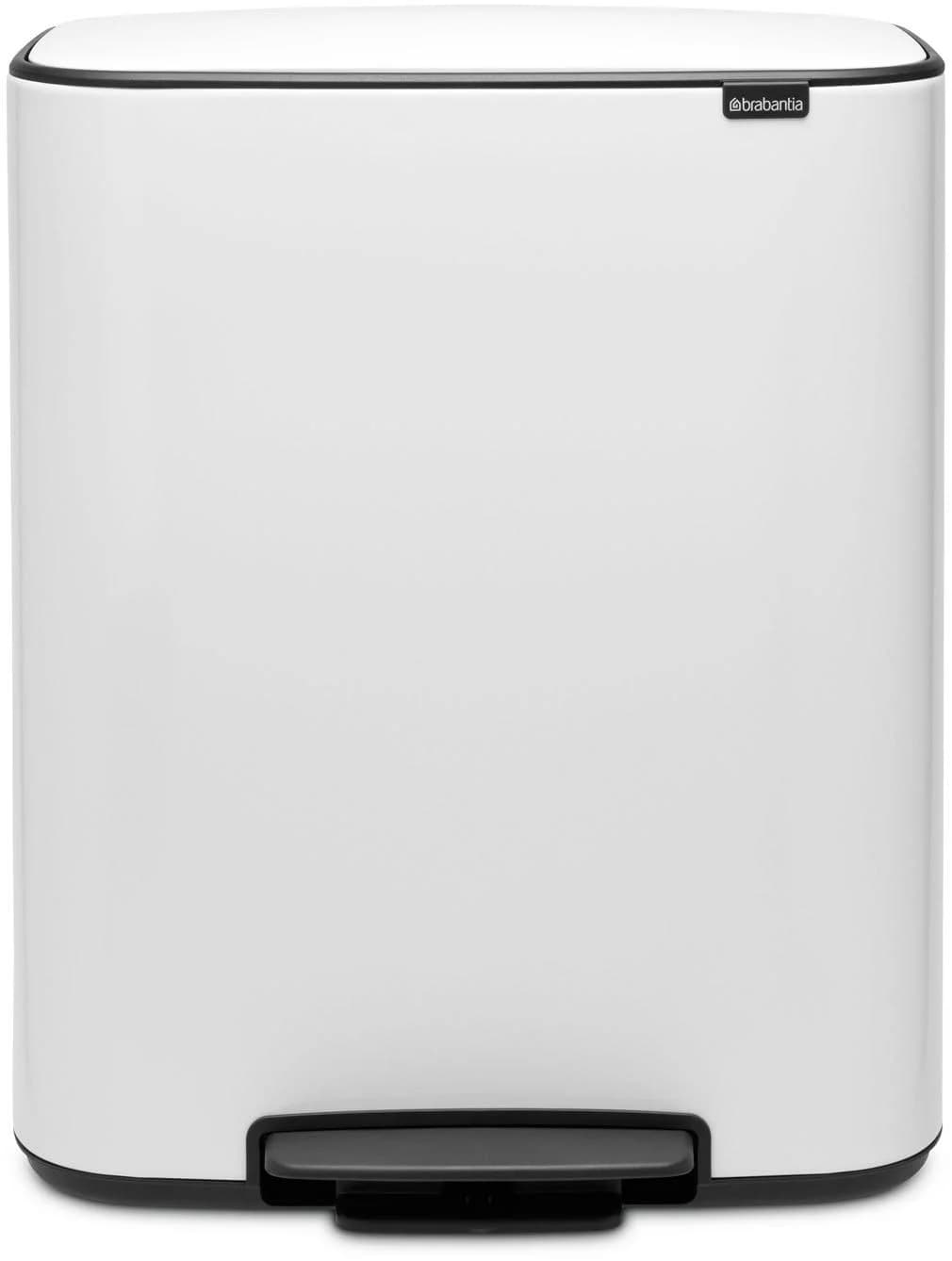 Brabantia Bo Treteimer 2 x 30L Weiß Kunststoff Metall
