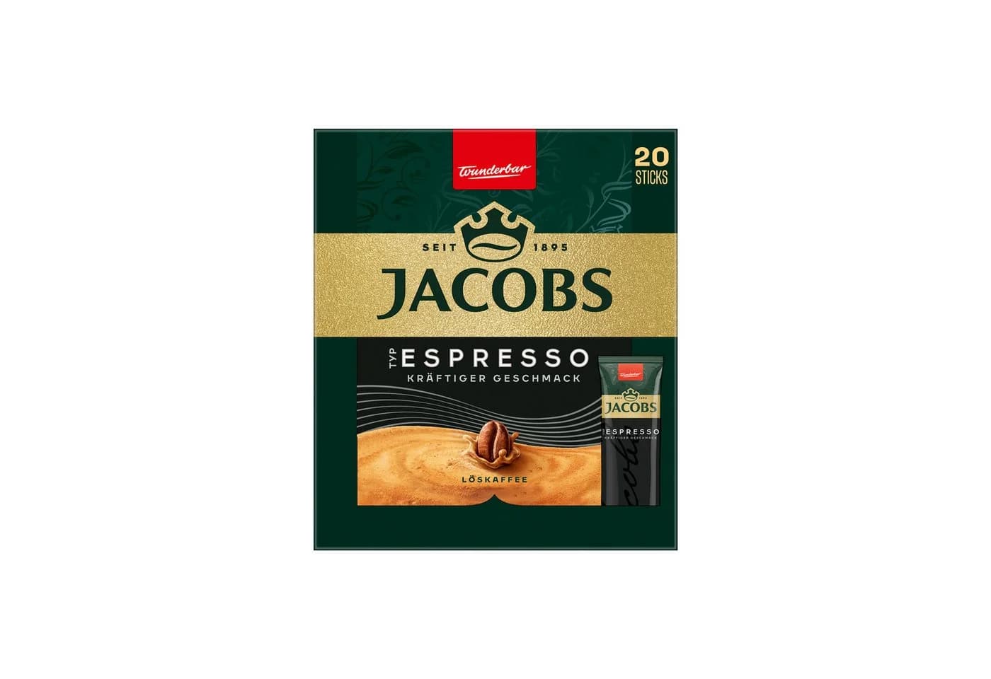 Jacobs Espresso Sticks 36g, 12er Pack - Kraftvoller Espresso