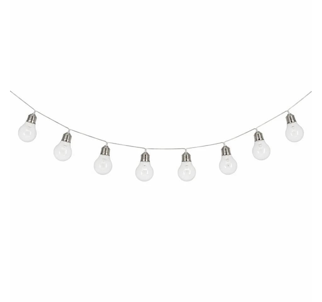 EDCO Deko-Lichterkette Warmweiß 10x Glühlampenform Batteriebetrieben