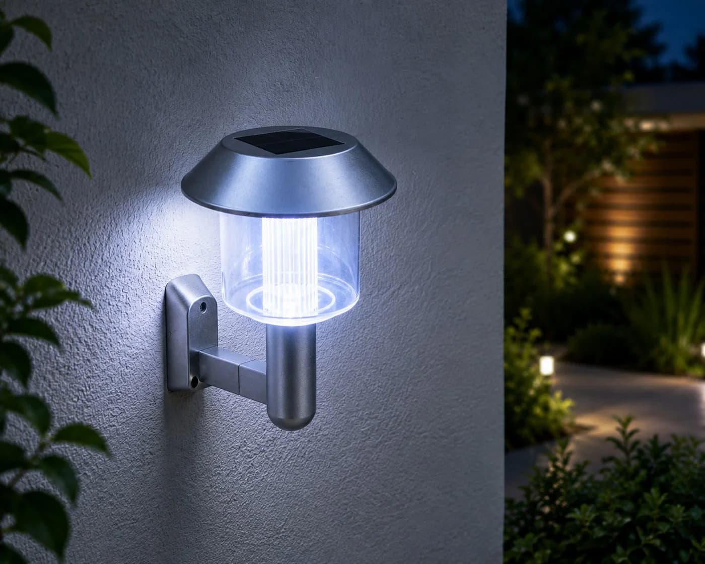 Grundig Solar-Wandleuchte LED Gartenleuchte Außen