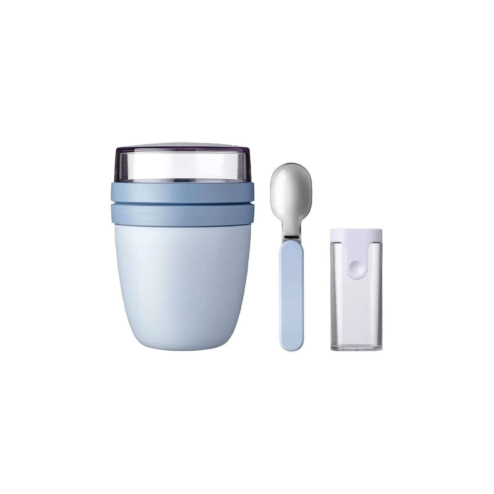 MEPAL Lunchpot mit faltbarem Löffel Ellipse 500ml + 200ml - Nordic Blue New