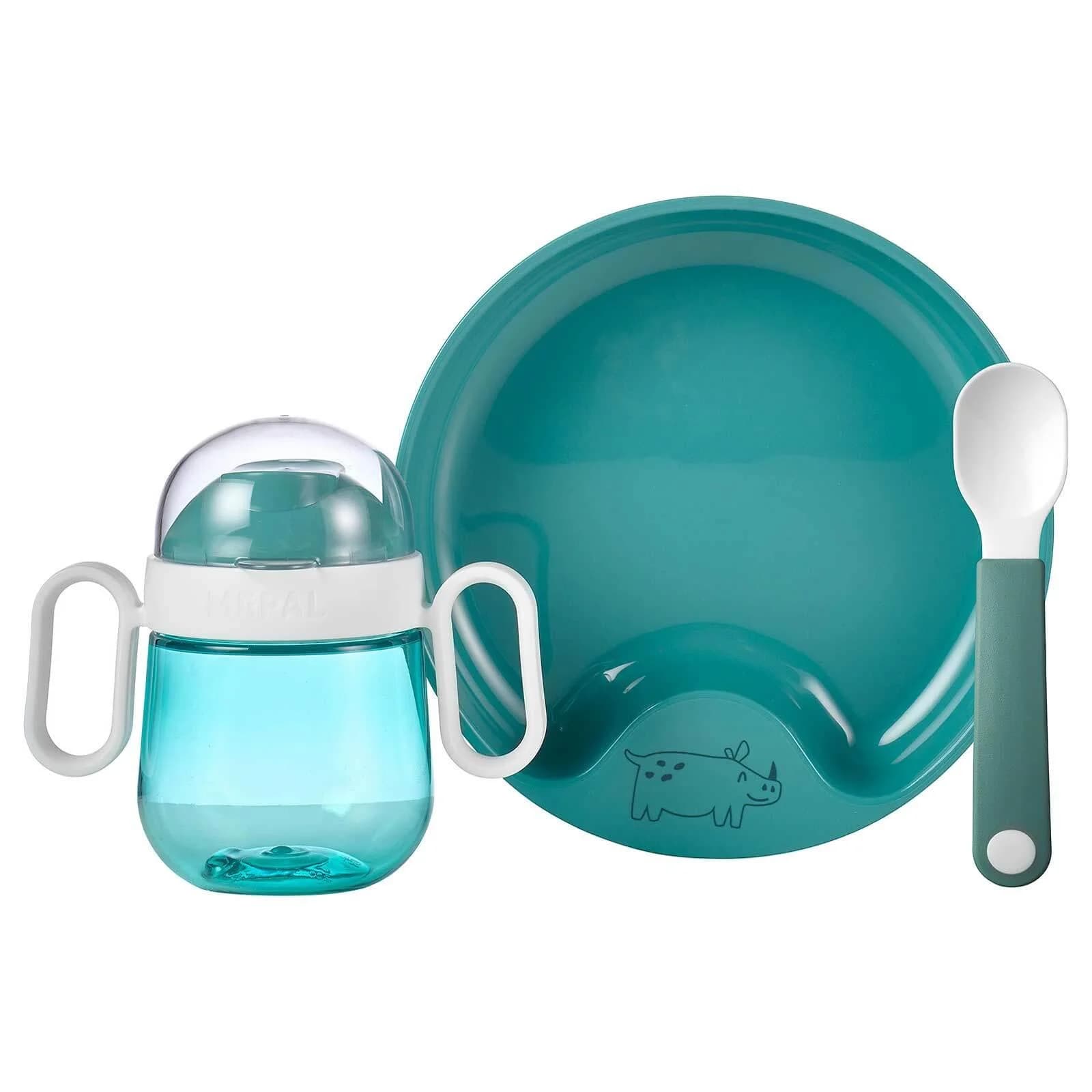 Mepal Babygeschirr Mio 3er Set - Deep Turquoise Kunststoff