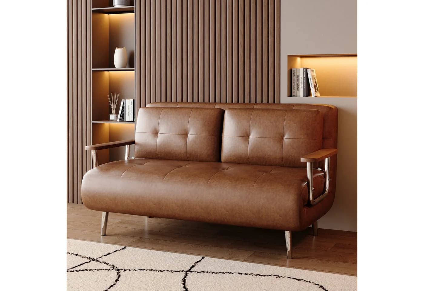 oleyluckidea Schlafsofa Modernes Sofa mit Schlaffunktion und Metallfüßen