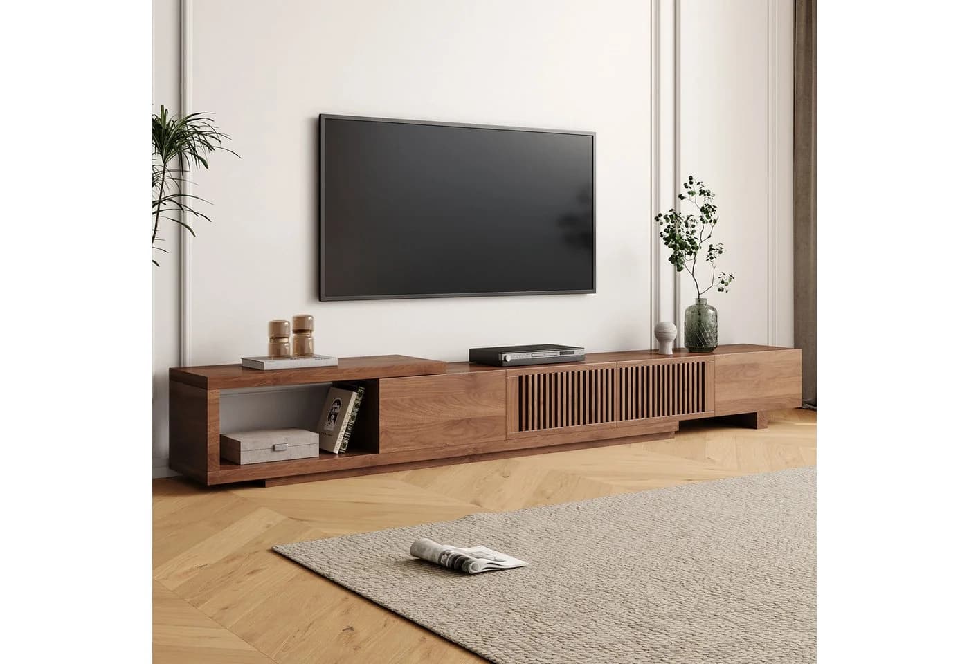oleyluckidea TV-Schrank Mid-Century Walnuss