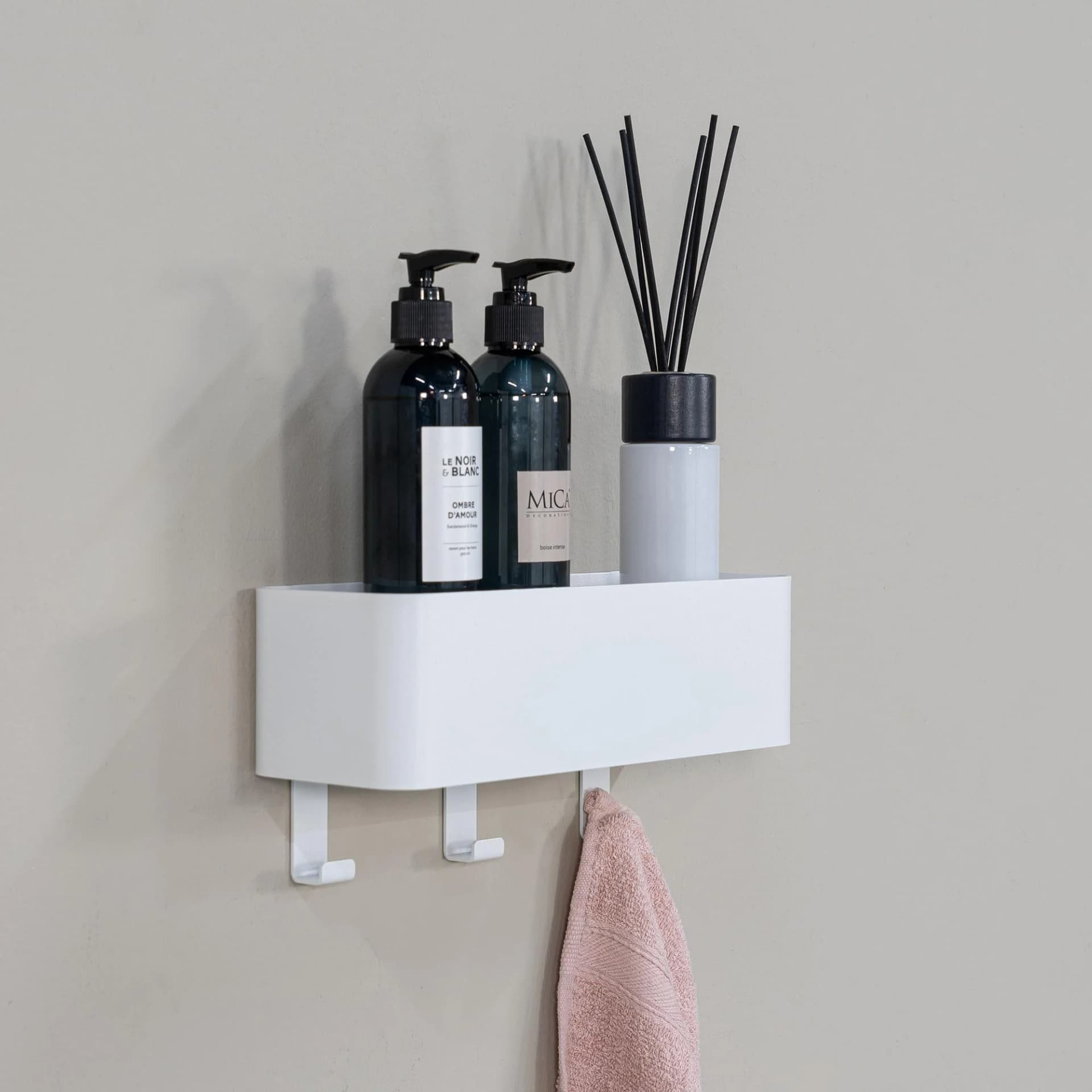 Garderobenhaken SPINDER DESIGN Multi 3 Weiß 2-in-1 Wandregal