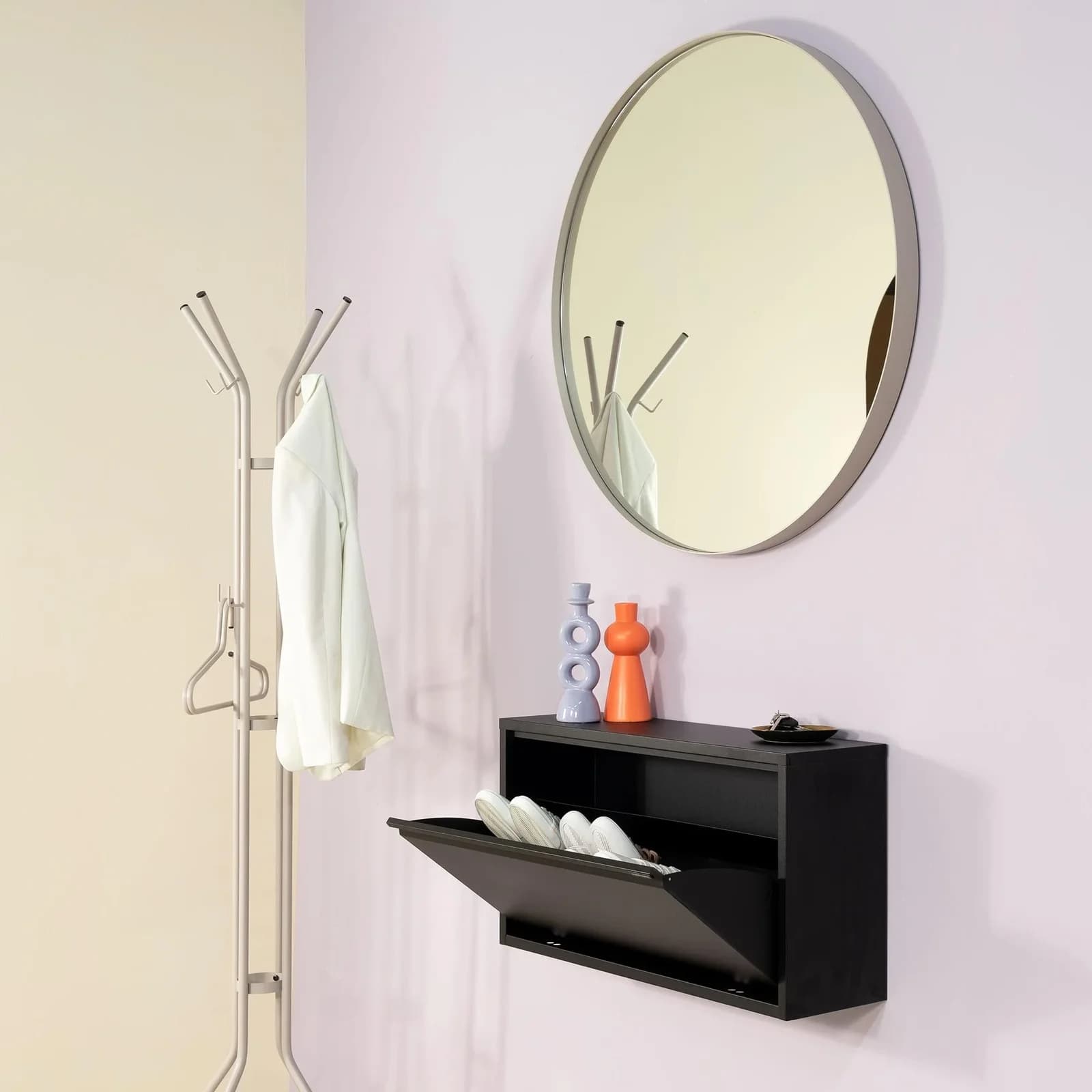 SPINDER DESIGN Garderobenständer Jessy Grau 8 Haken Schirmständer