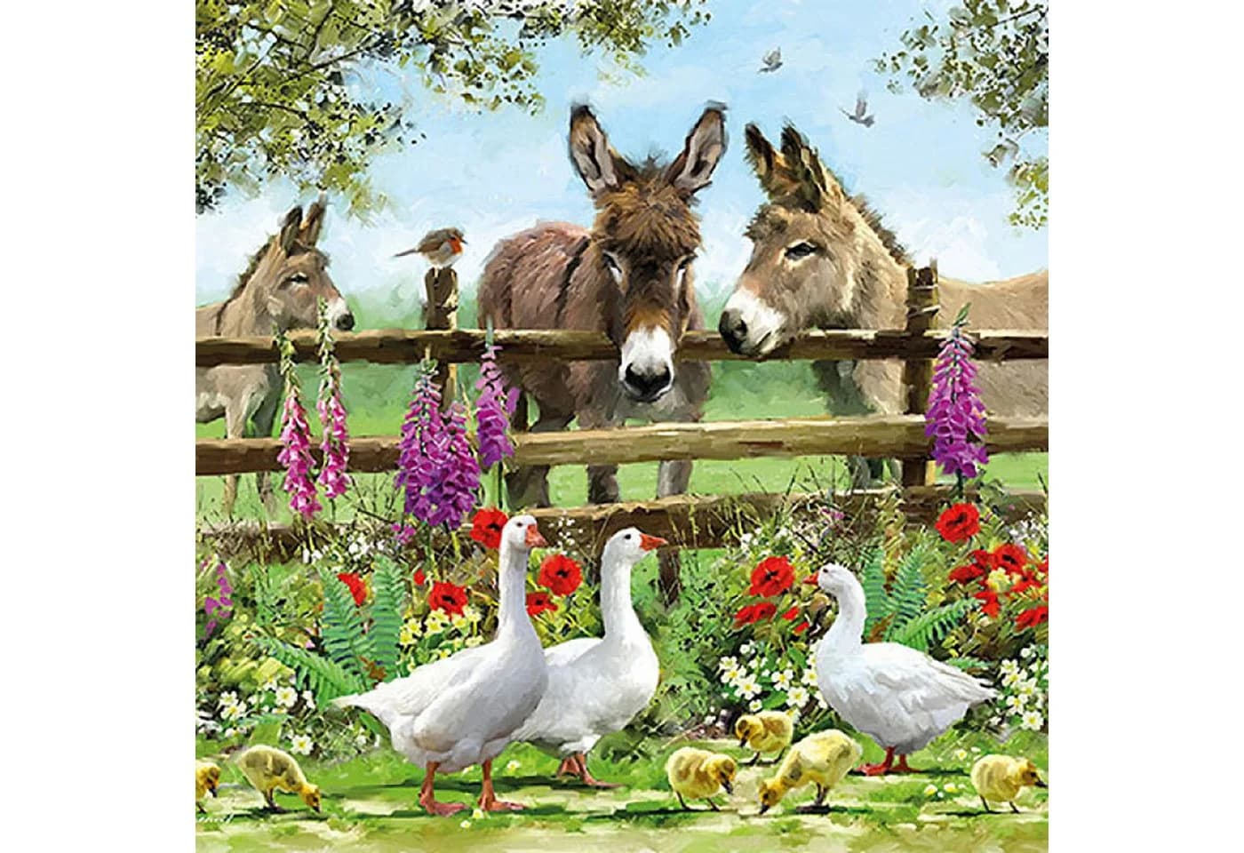 Ambiente Luxury Paper Products Papierserviette 3-lagig Bauernhof-Motiv 20 Stück