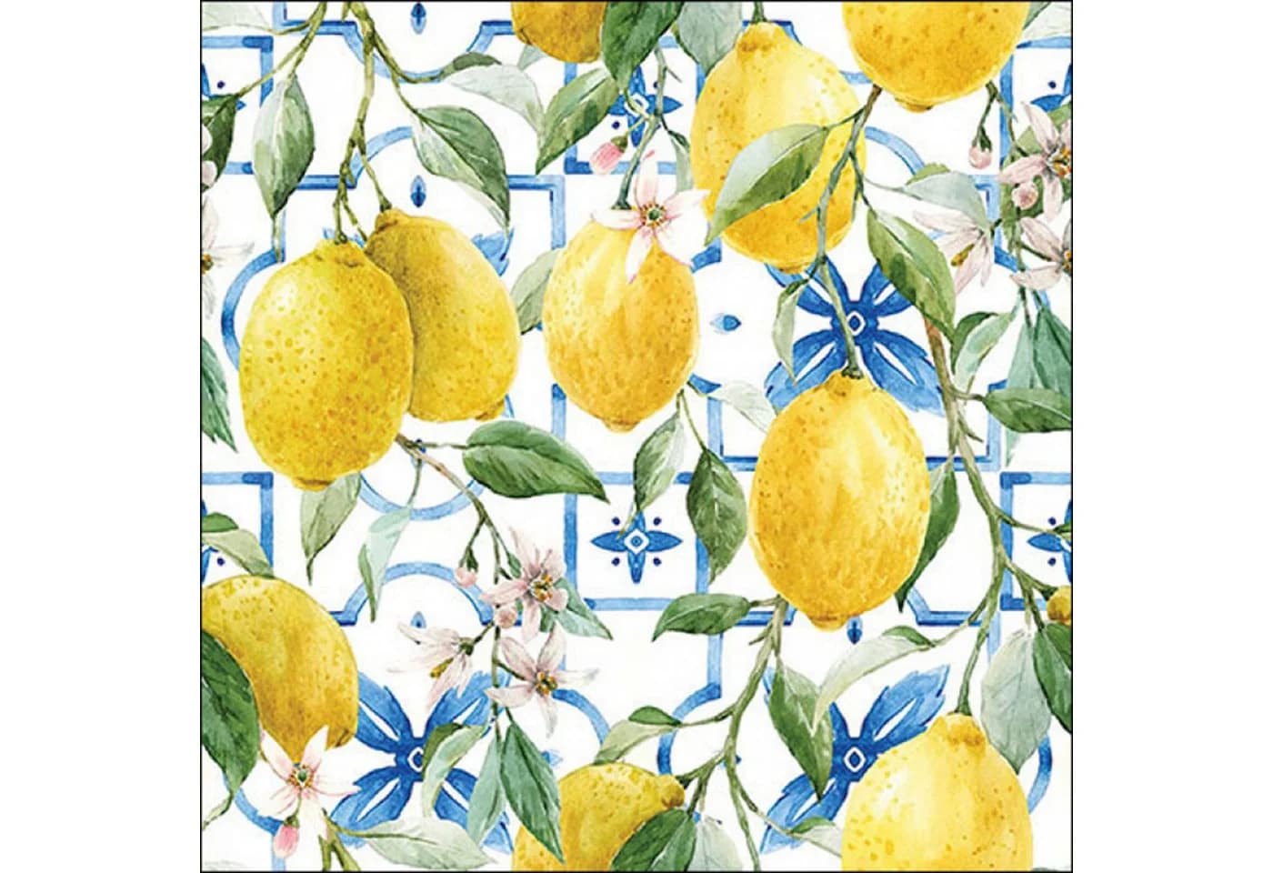 Ambiente Luxury Paper Products Papierserviette 3-lagig Zitronen Motiv Bunt