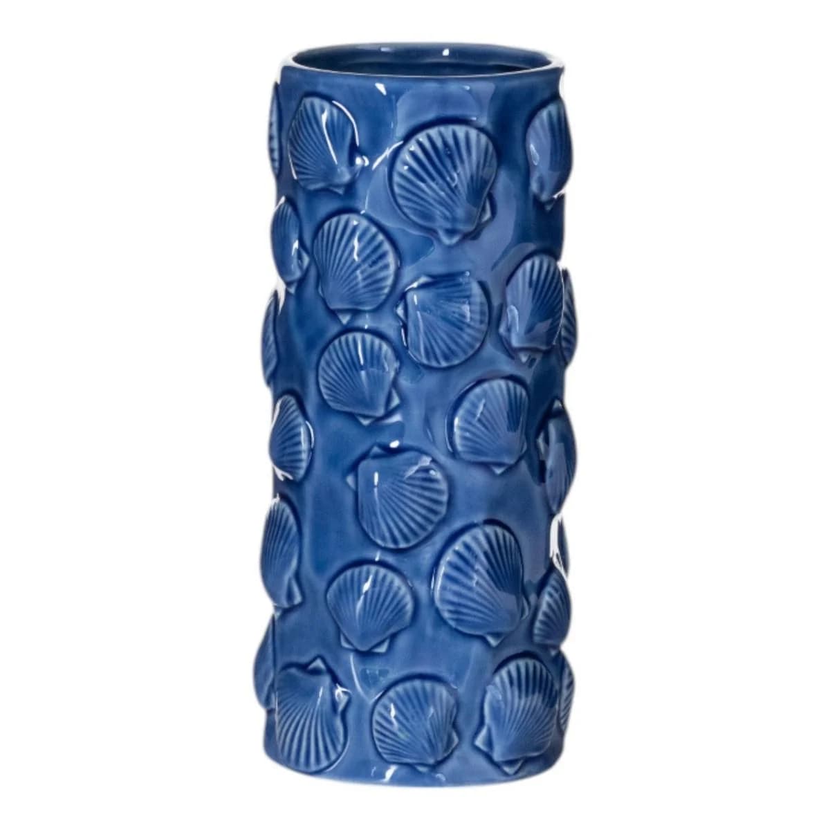 Vase MUSCHEL Blau Keramik Dekoration
