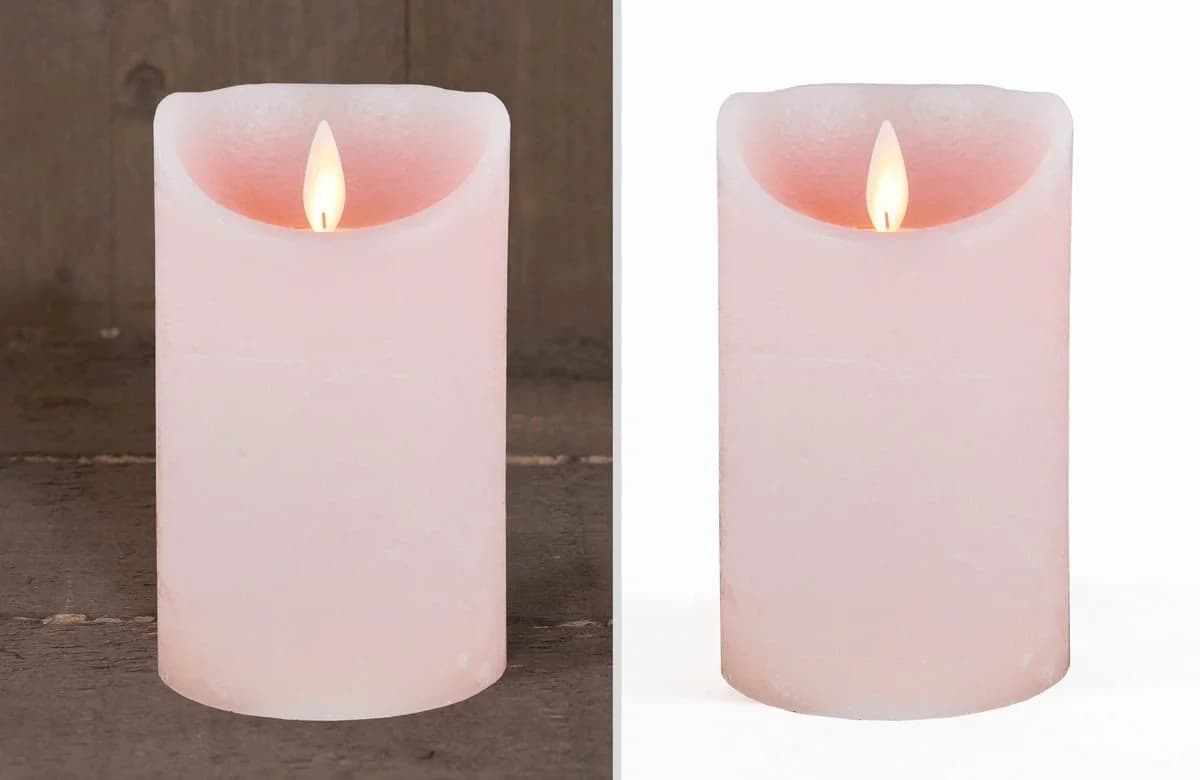 Coen Bakker Deco BV LED-Echtwachskerze Rosa mit Timerfunktion