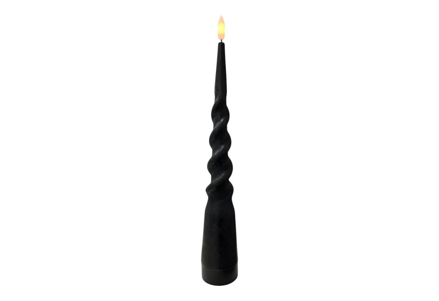 Coen Bakker Deco BV LED-Stabkerze Schwarz mit Timer und 3D-Flamme