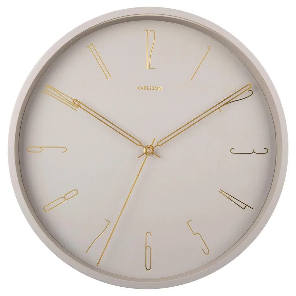 Belle Wanduhr in Grau und Gold