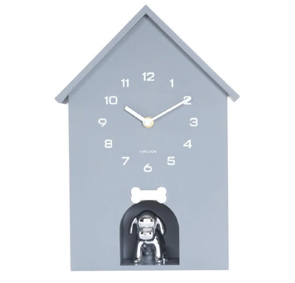 Karlsson Kuckucksuhr Dog House mit Hund Grau