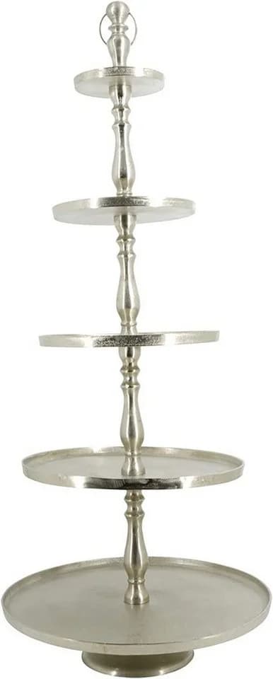Lesli Living 5-lagige Etagere Brush 140cm Aluminium Silber