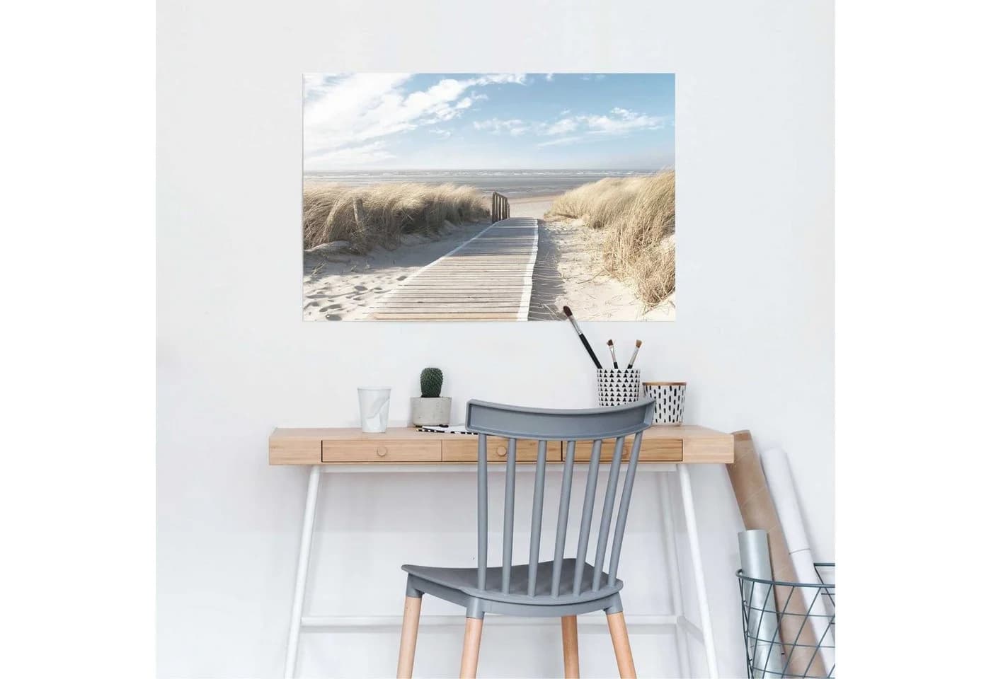 REINDERS Poster "Weg durch die Dünen" Khaki 91,5x61 cm