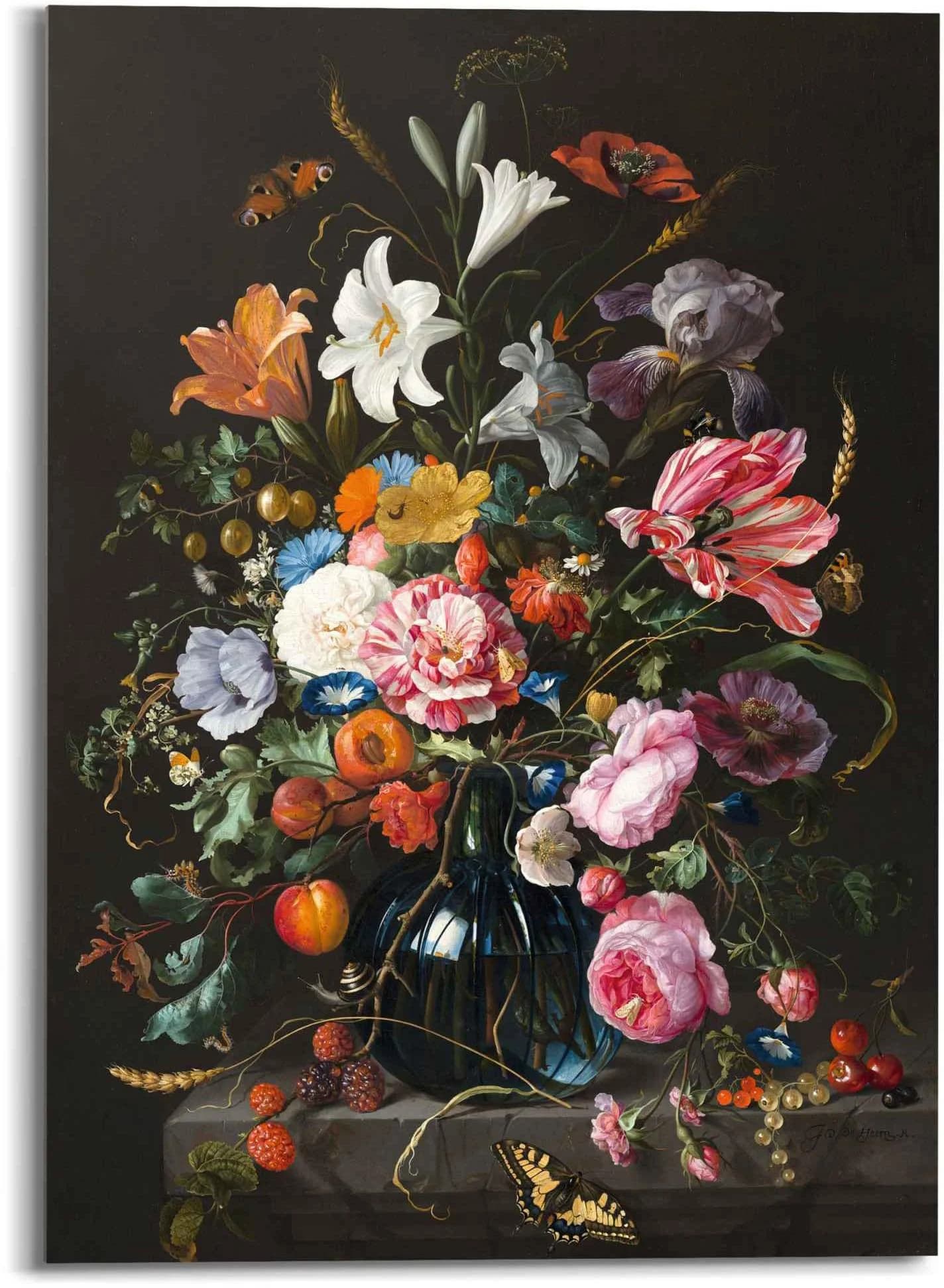 Glasbild REINDERS Stilleben mit Blumen Mauritshuis - Alte Meister