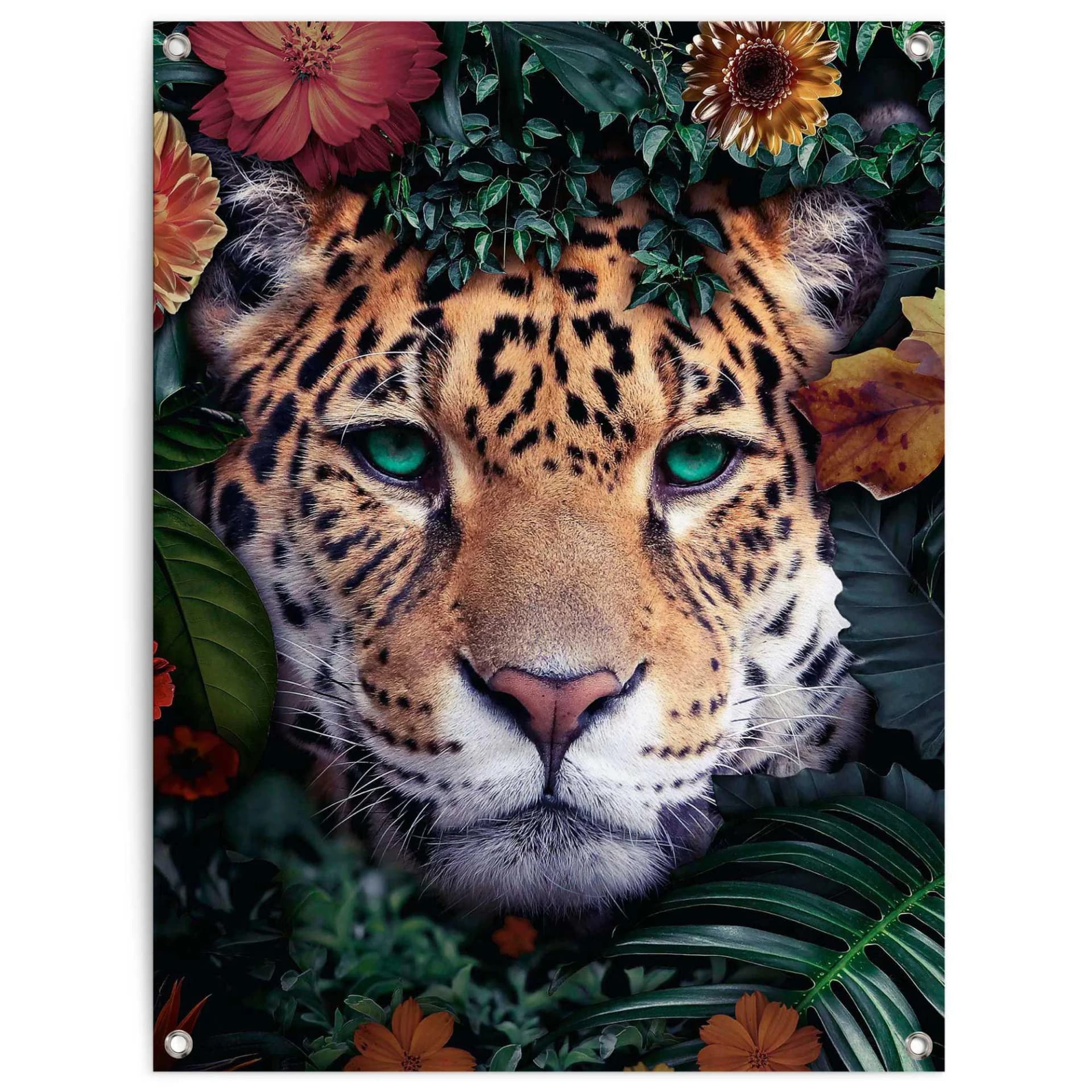 REINDERS Poster Leopard Orange Leinwand 60x80 cm