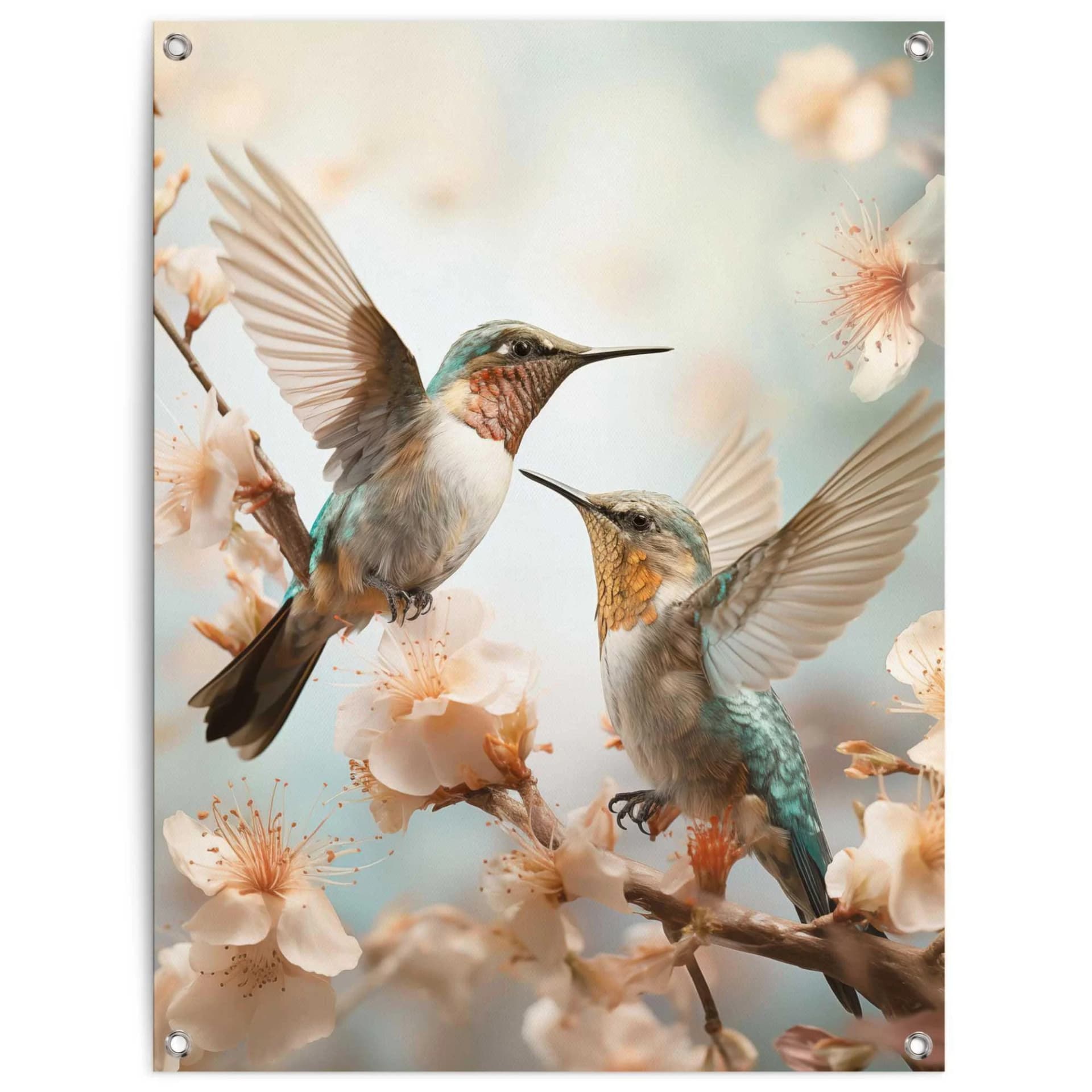 Poster REINDERS Spring Birds Blau 60x80 cm