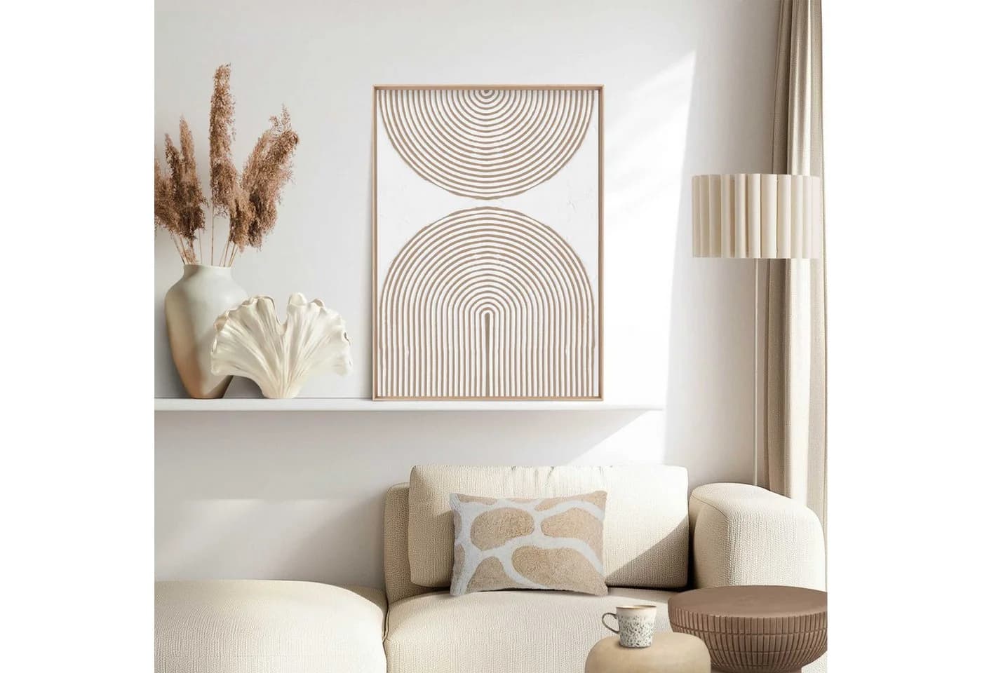 Reinders! Wandbild Reliefbögen Wohnzimmer Beige MDF Abstrakt