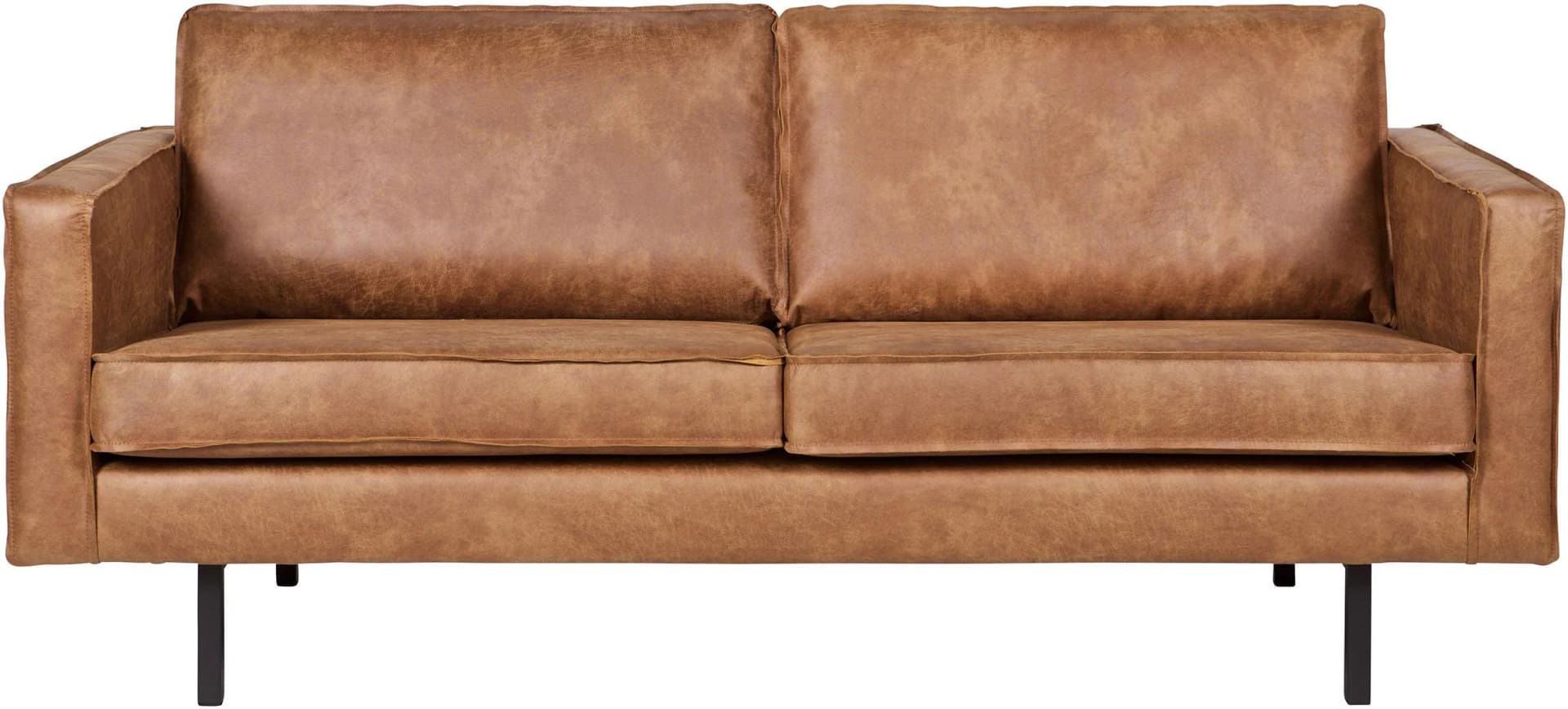 Woood Rodeo 2,5-Sitzer Sofa Cognac Lederoptik Modern