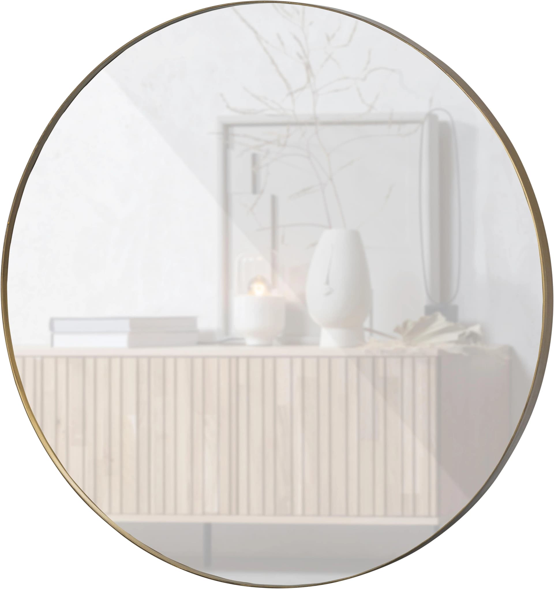 WOOOD Spiegel Doutzen Gold Rund 115cm Glas Metall
