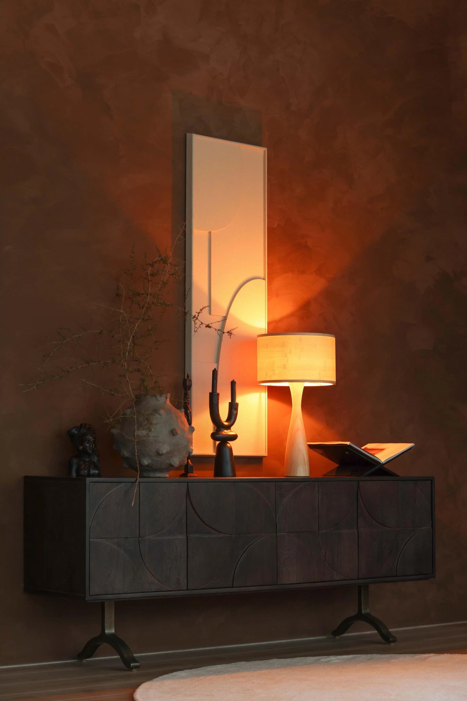 WOOOD Sideboard Draw Massivholz Walnuss 180 cm