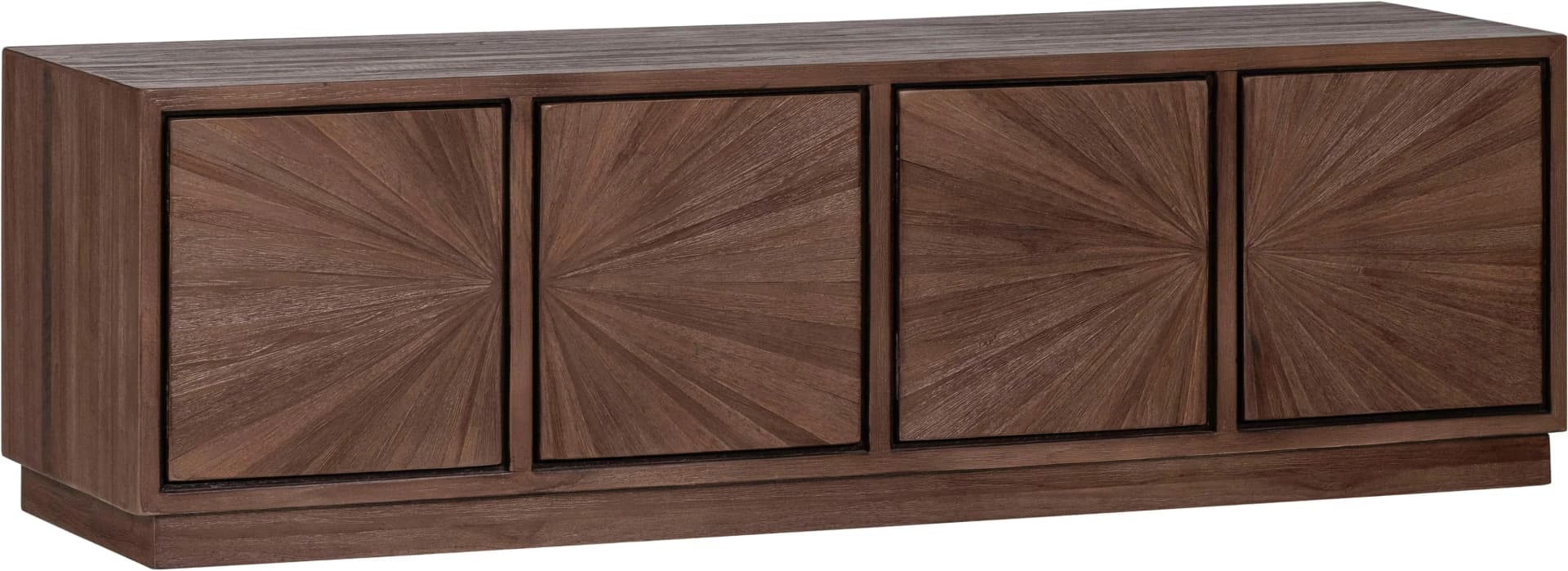 WOOOD Lowboard Sun 4 Türen Teak Massivholz Braun