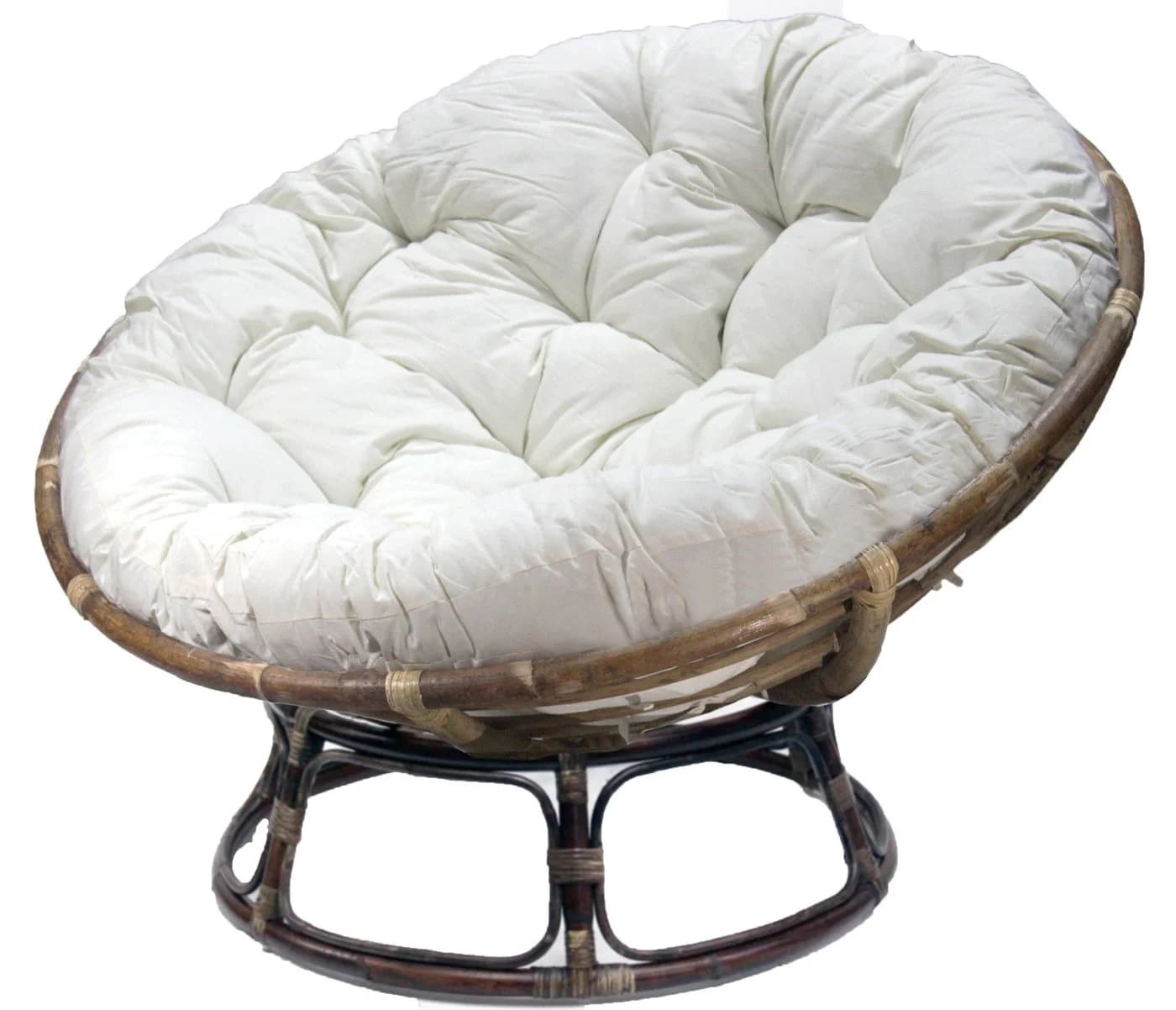 Van der Leeden Papasan Loungesessel XXL Braun mit Kissen