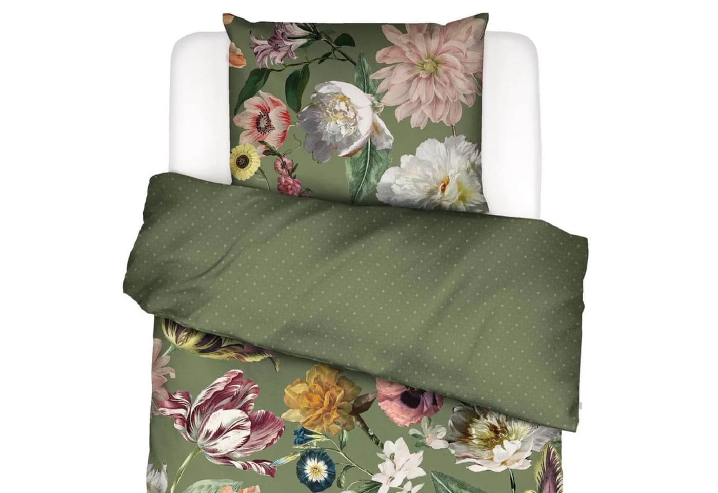 ESSENZA Bettwäsche Filou Forest Green Satin 3-teilig Floral