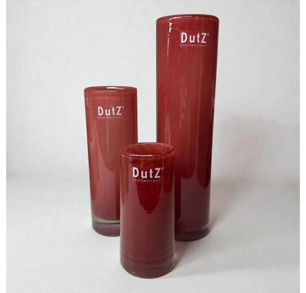 DutZ Dekovase Cylinder Glas Cranberry