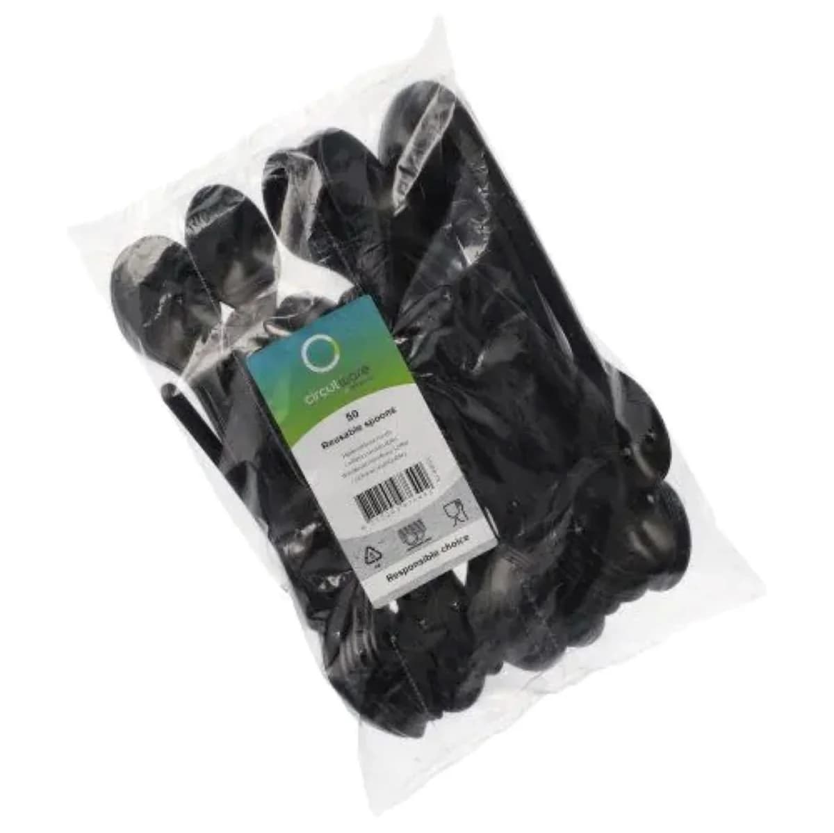 PAPSTAR Mehrweg Löffel 18,5cm Schwarz 50 Stk.