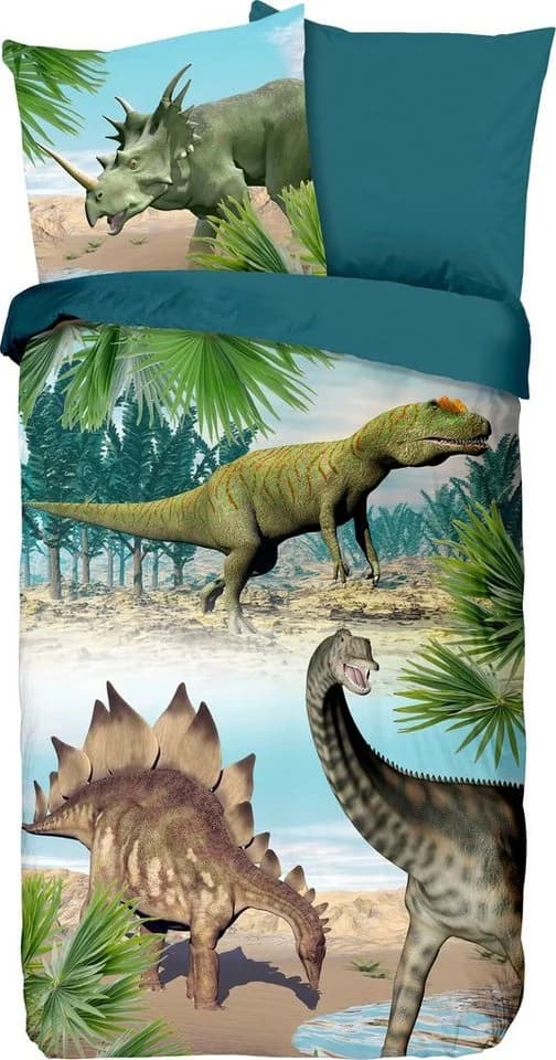 Good Morning Kinderbettwäsche Dino 135x200 cm Baumwolle