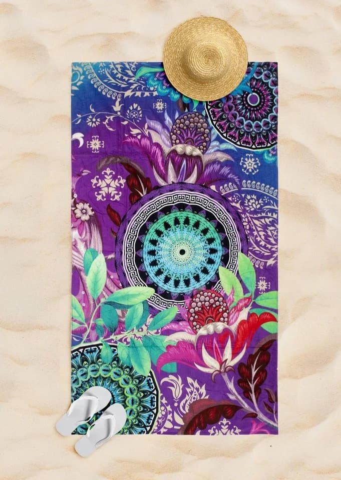 HIP Strandtuch Axelle Violett Frotteevelours Mandala