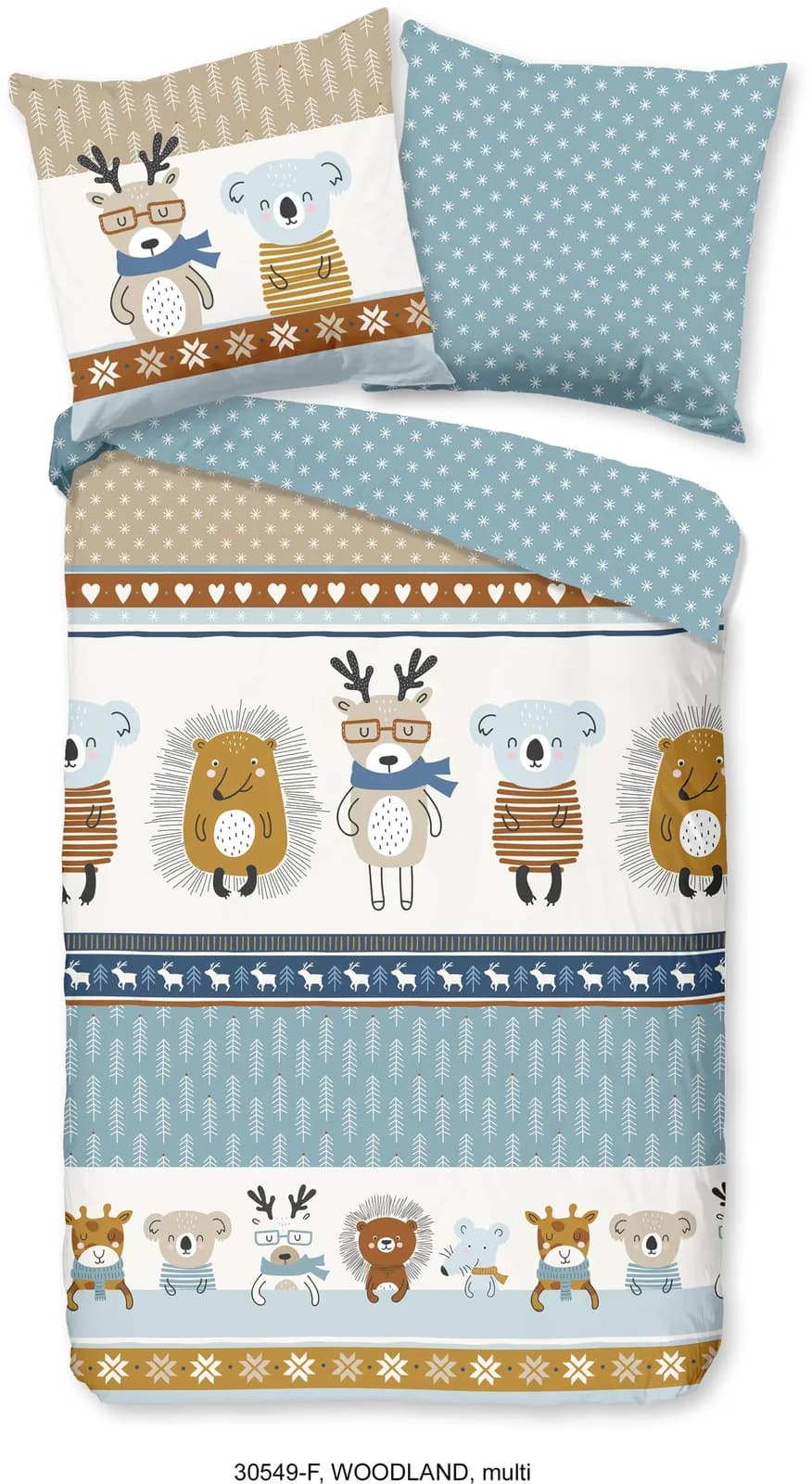 Good Morning Kinderbettwäsche Woodland Flanell Blau