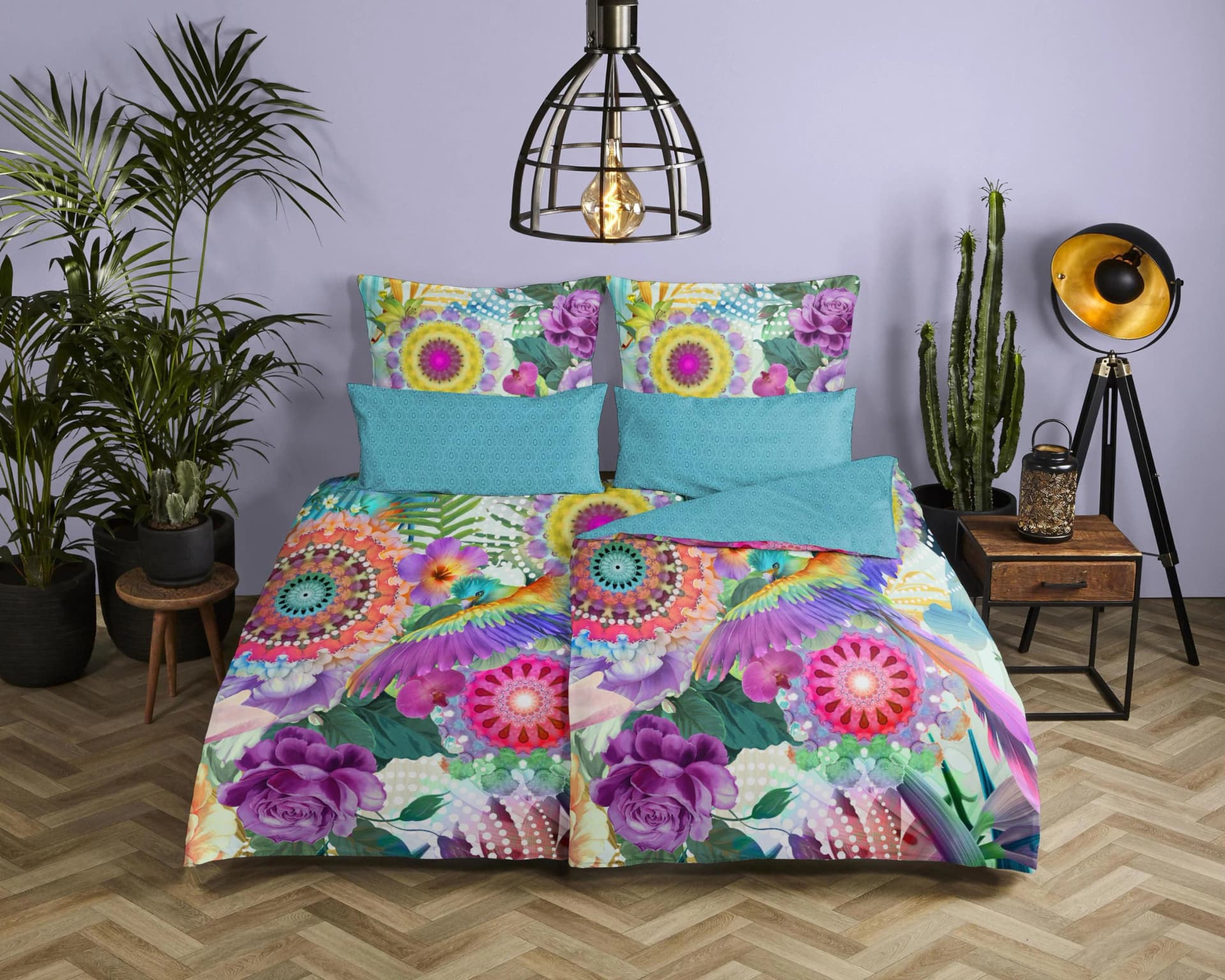 HIP Wendebettwäsche Aviva Bunt Satin 100% Baumwolle