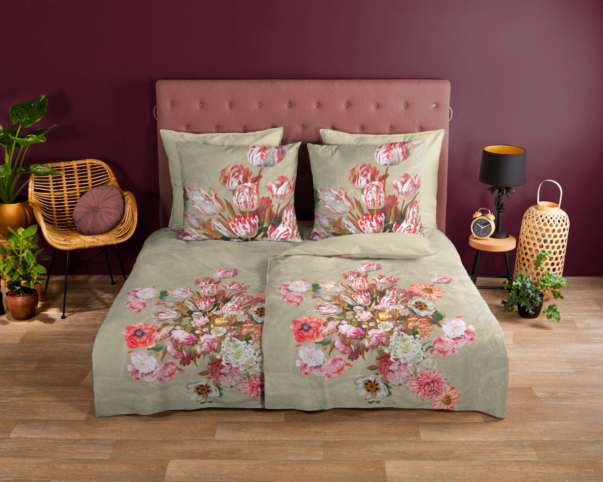 Good Morning Wendebettwäsche Miran Beige 3-tlg. Baumwolle