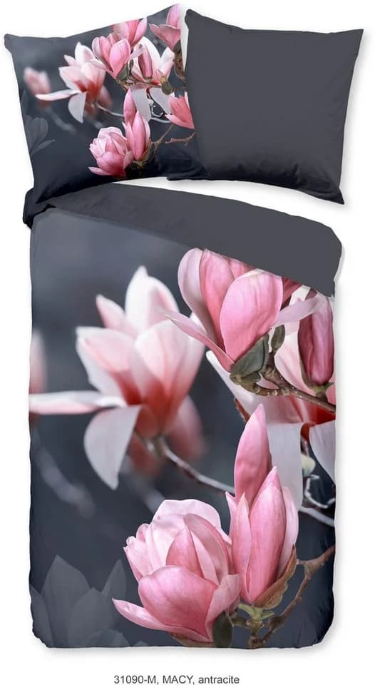 PURE luxury collection Wendebettwäsche Macy Anthrazit Mikrofaser